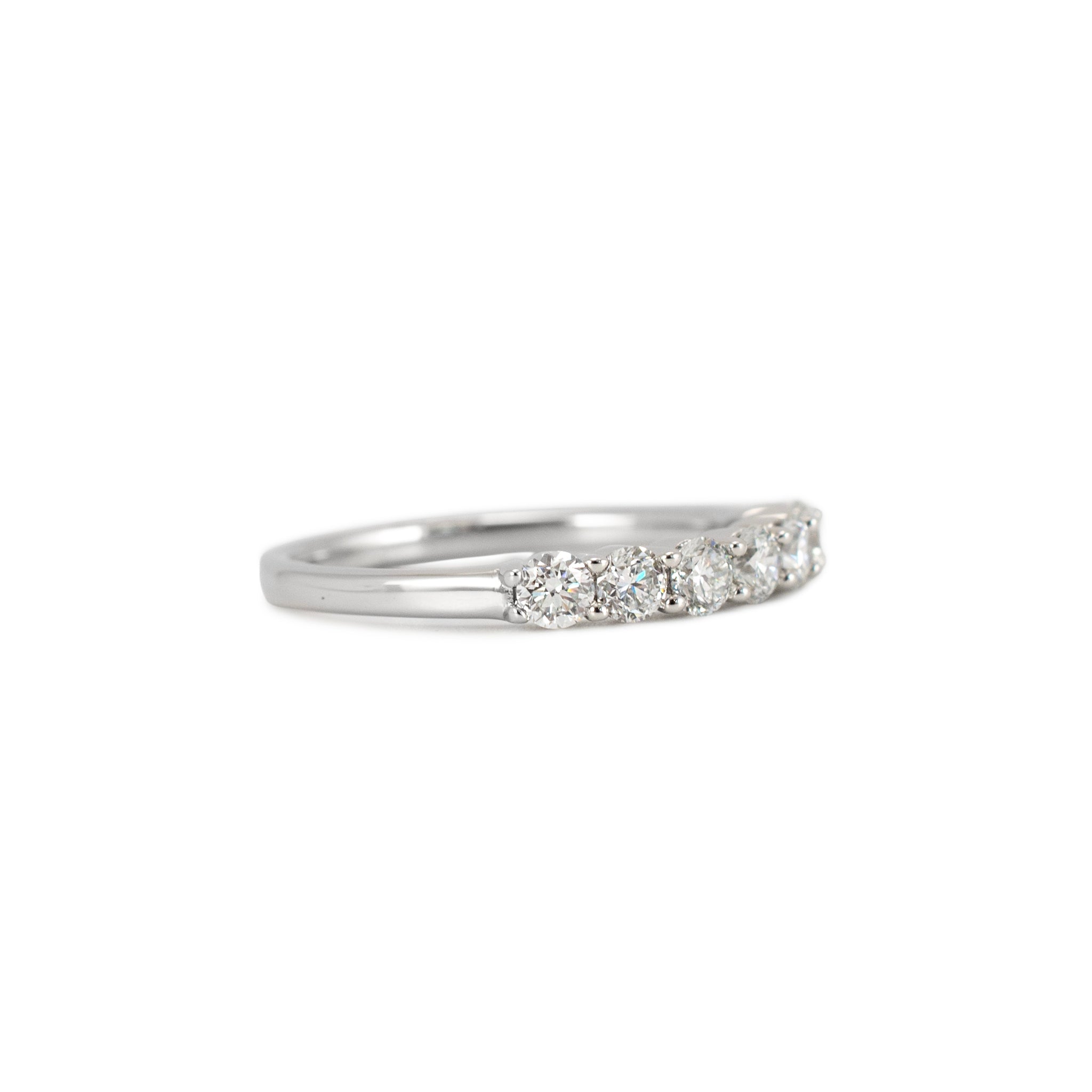 14K White Gold Seven Across Half Eternity 0.45ct Lab Grown Diamond Wedding Band