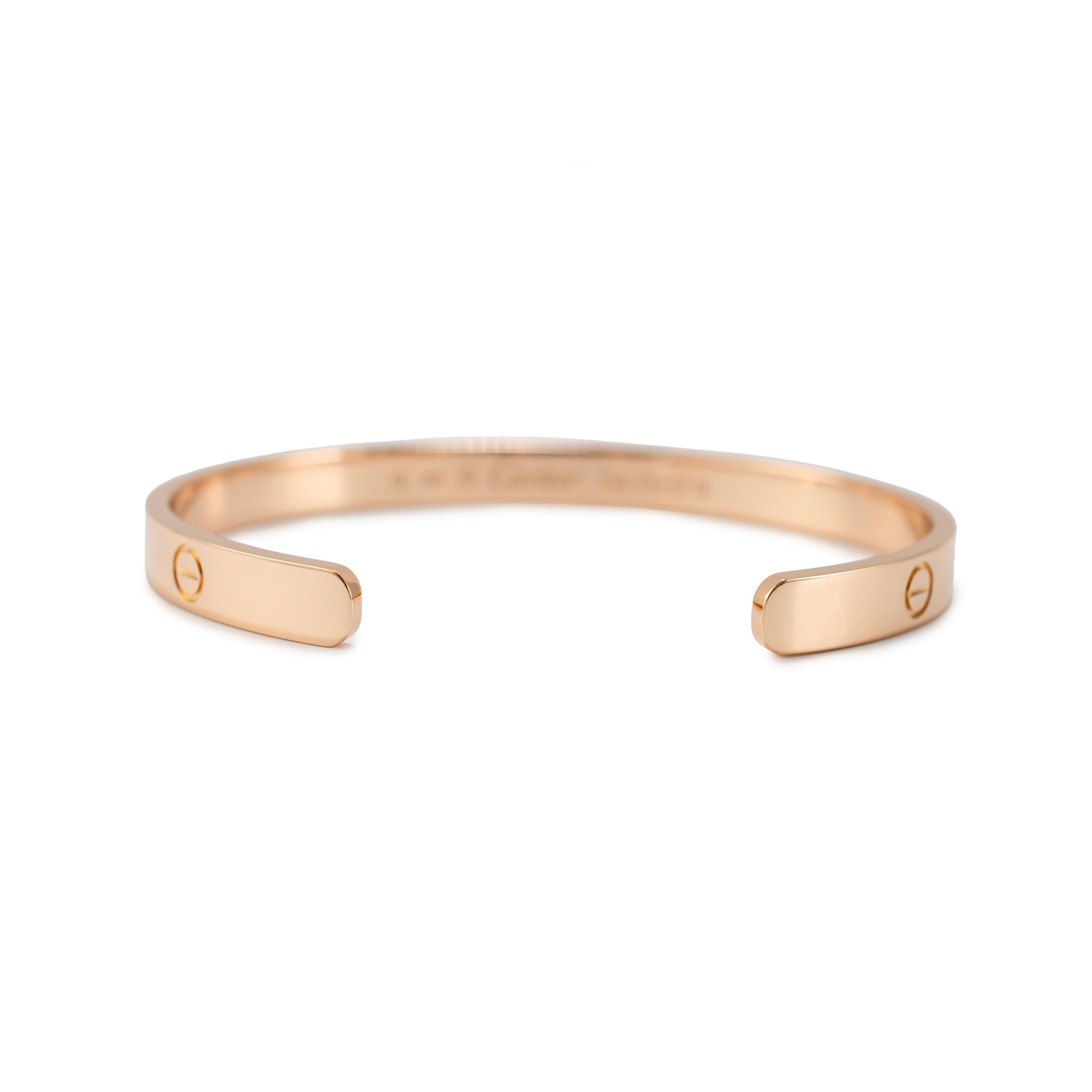 Cartier Love Classic Model 18K Rose Gold Open Screw Cuff Bangle Bracelet