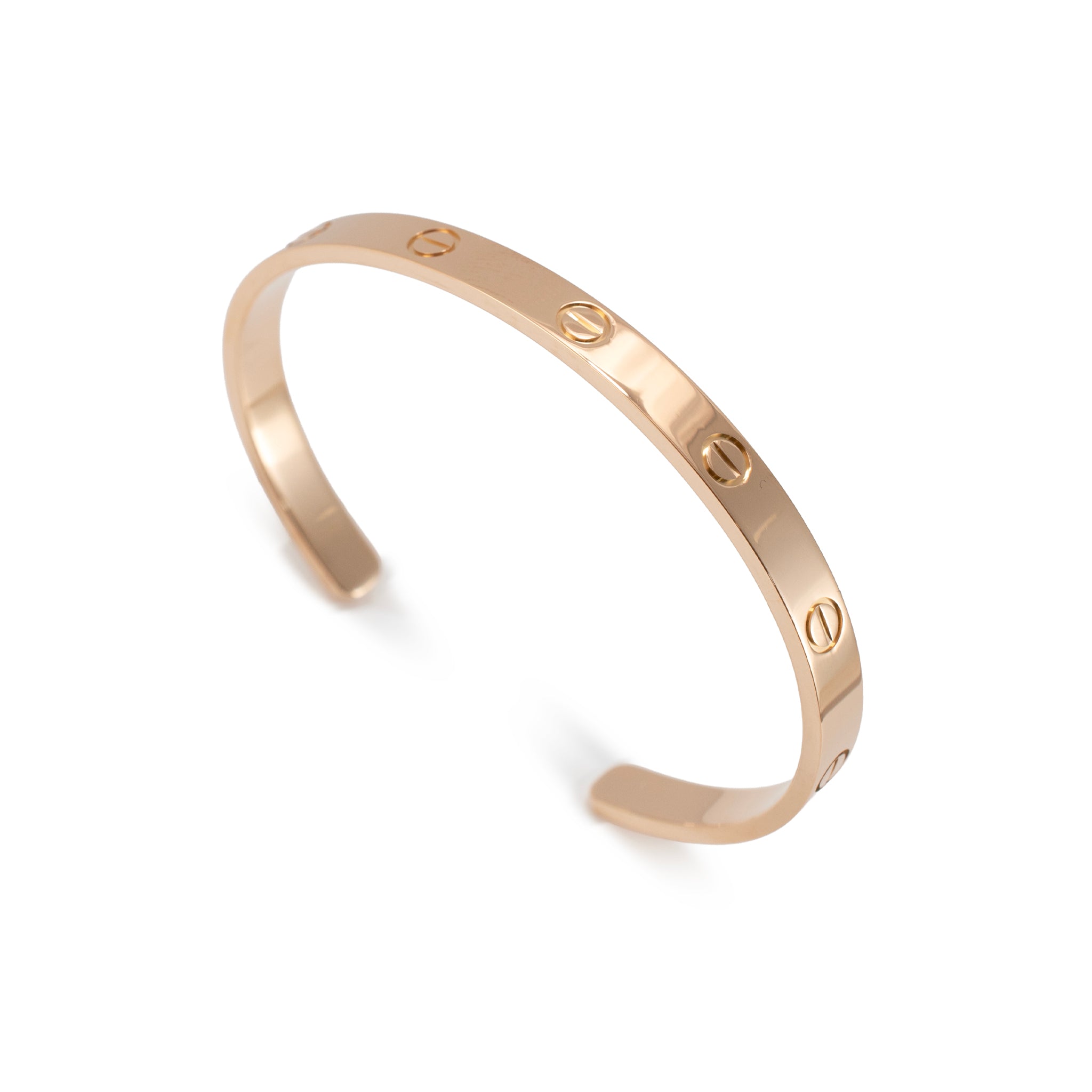 Cartier Love Classic Model 18K Rose Gold Open Screw Cuff Bangle Bracelet