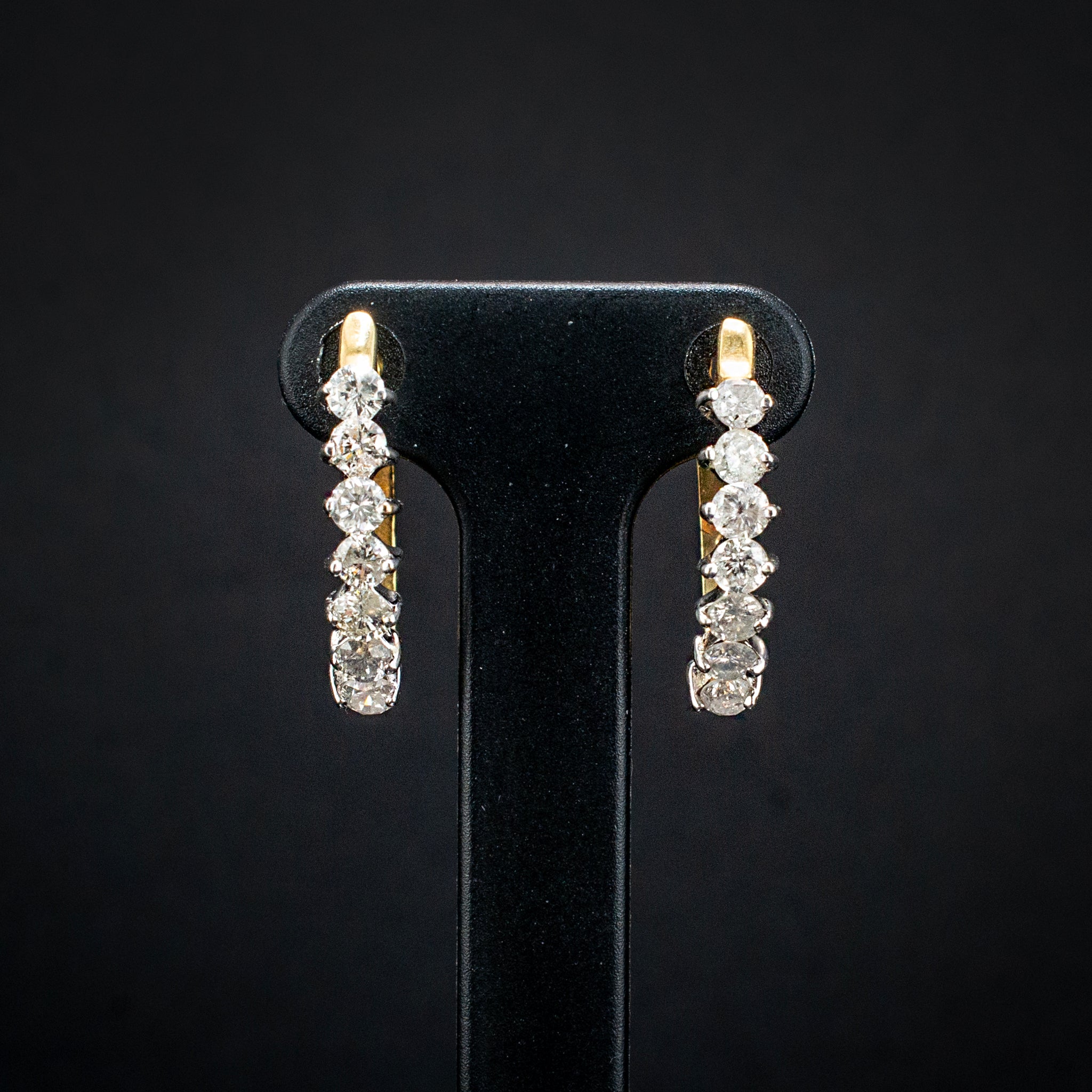 14K Yellow 2.76G 1ct Vintage Hoops Gal-Jewelry Earrings W/D ¾"