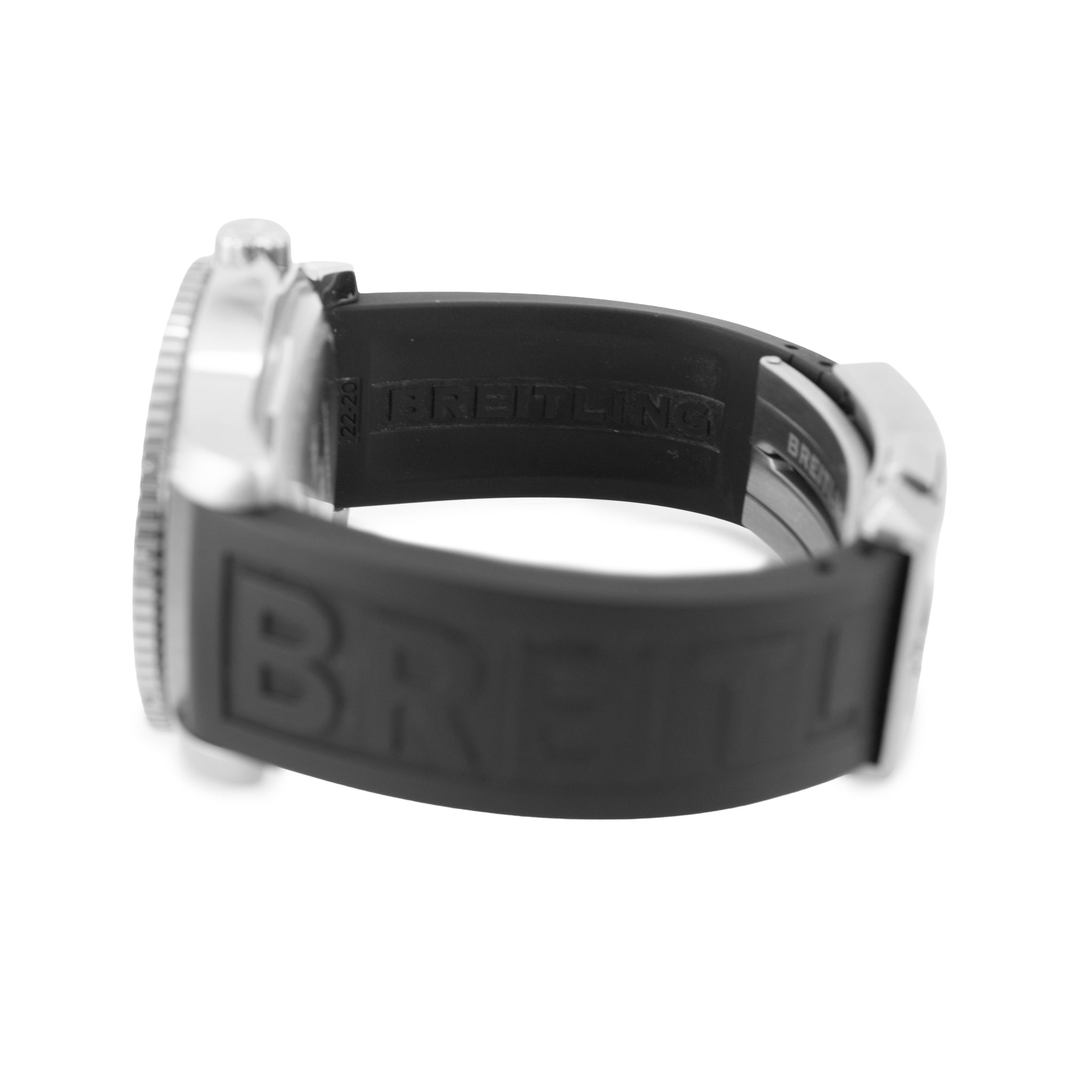 Breitling Superocean 44MM A17367 Black Dial Rubber Band Stainless Steel Watch