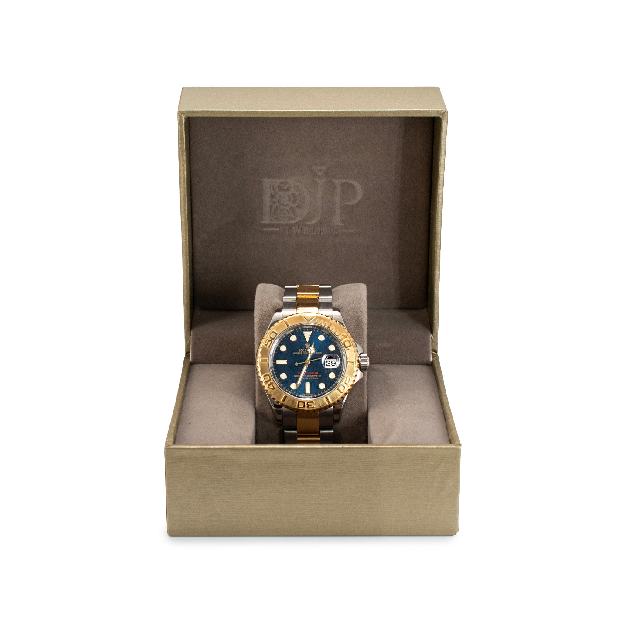 Rolex Yacht-Master 40MM 16623 Blue Dial Oyster 18K Yellow Gold Steel Watch