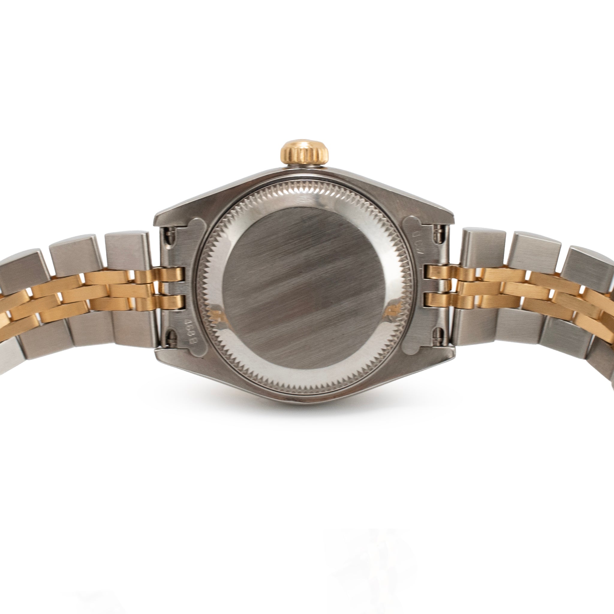 Ladies Rolex Datejust 26MM 69173 Champagne Tapestry Dial Gold Steel Watch