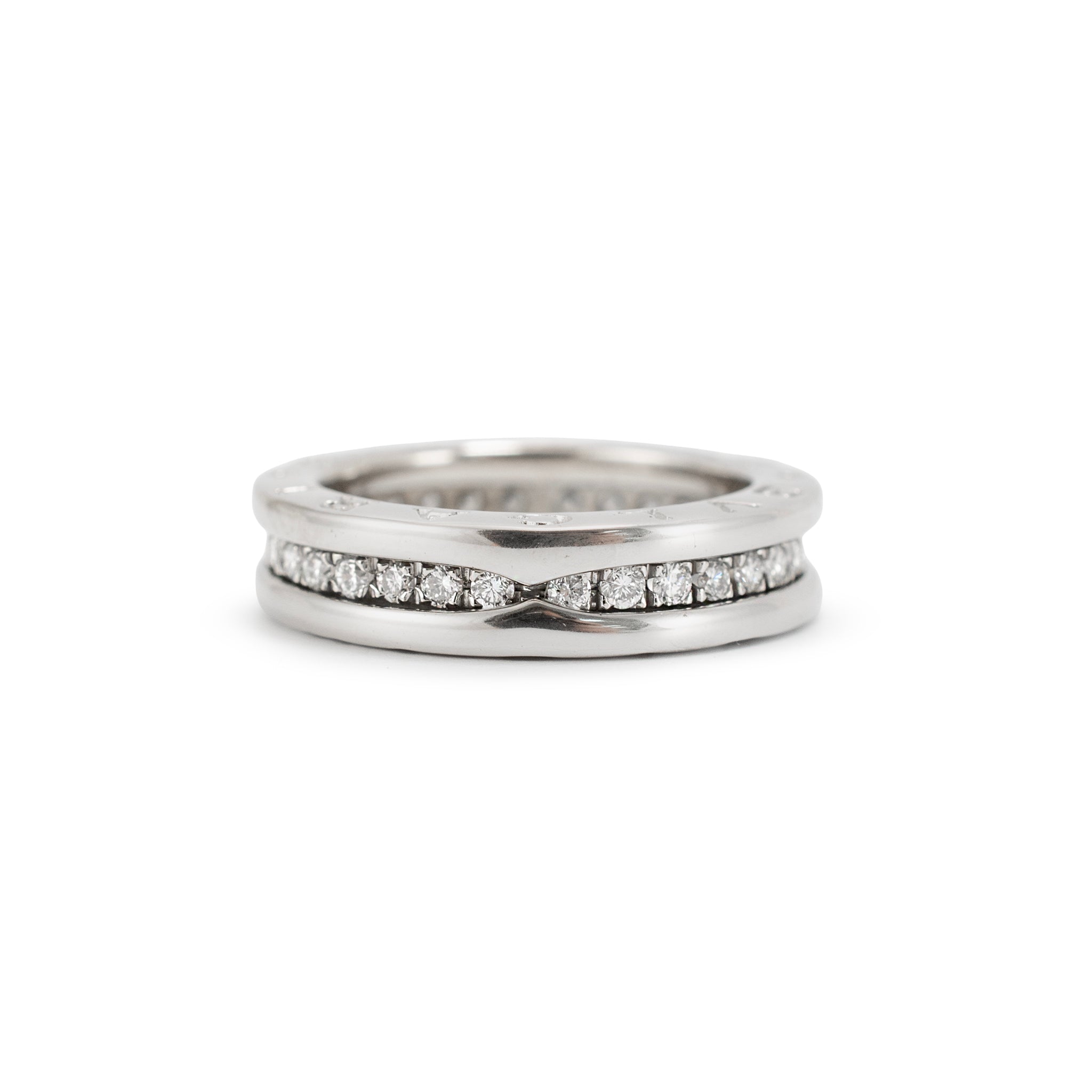 Bvlgari b.zero1 18K White Gold Pavé Diamond Band Ring