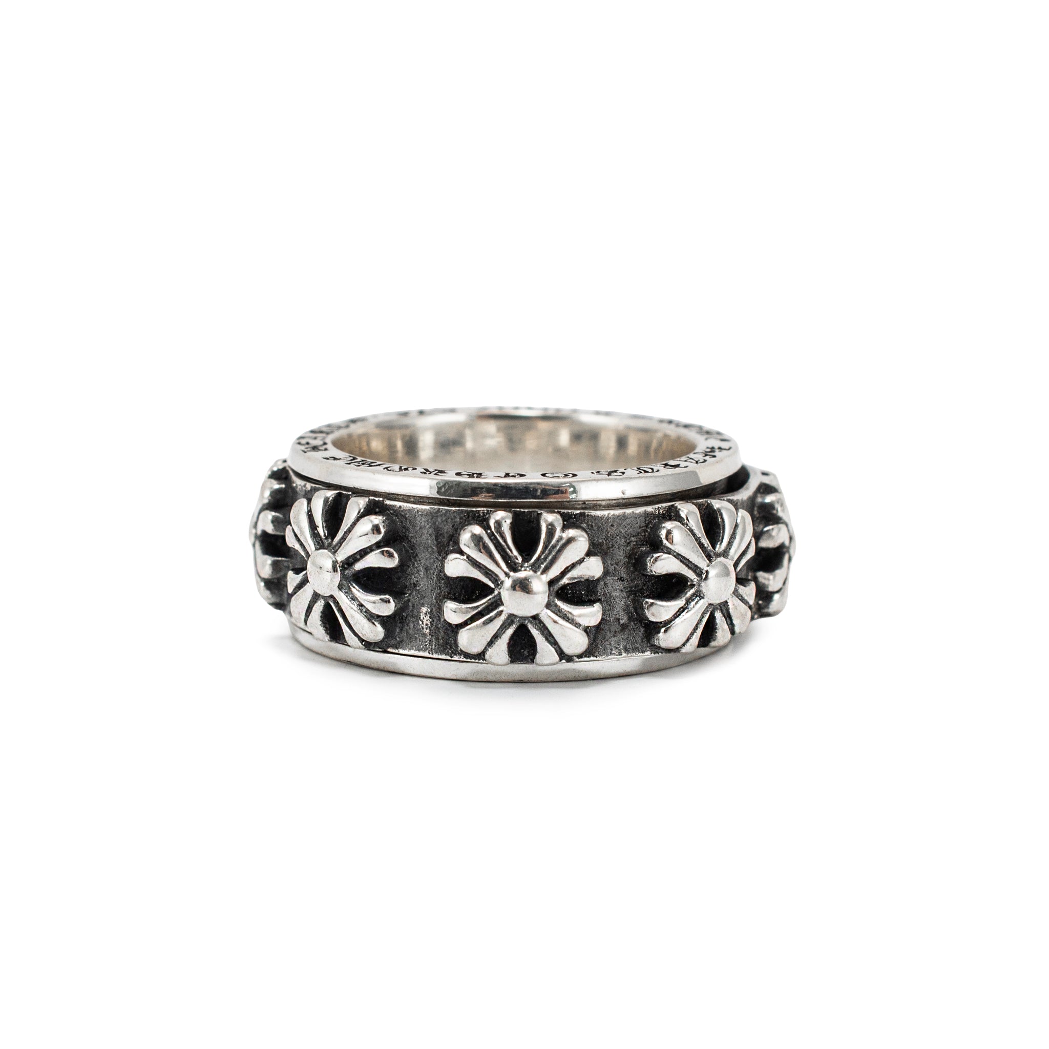 Men’s Chrome Hearts 925 Sterling Silver Spinner CH X Band Ring