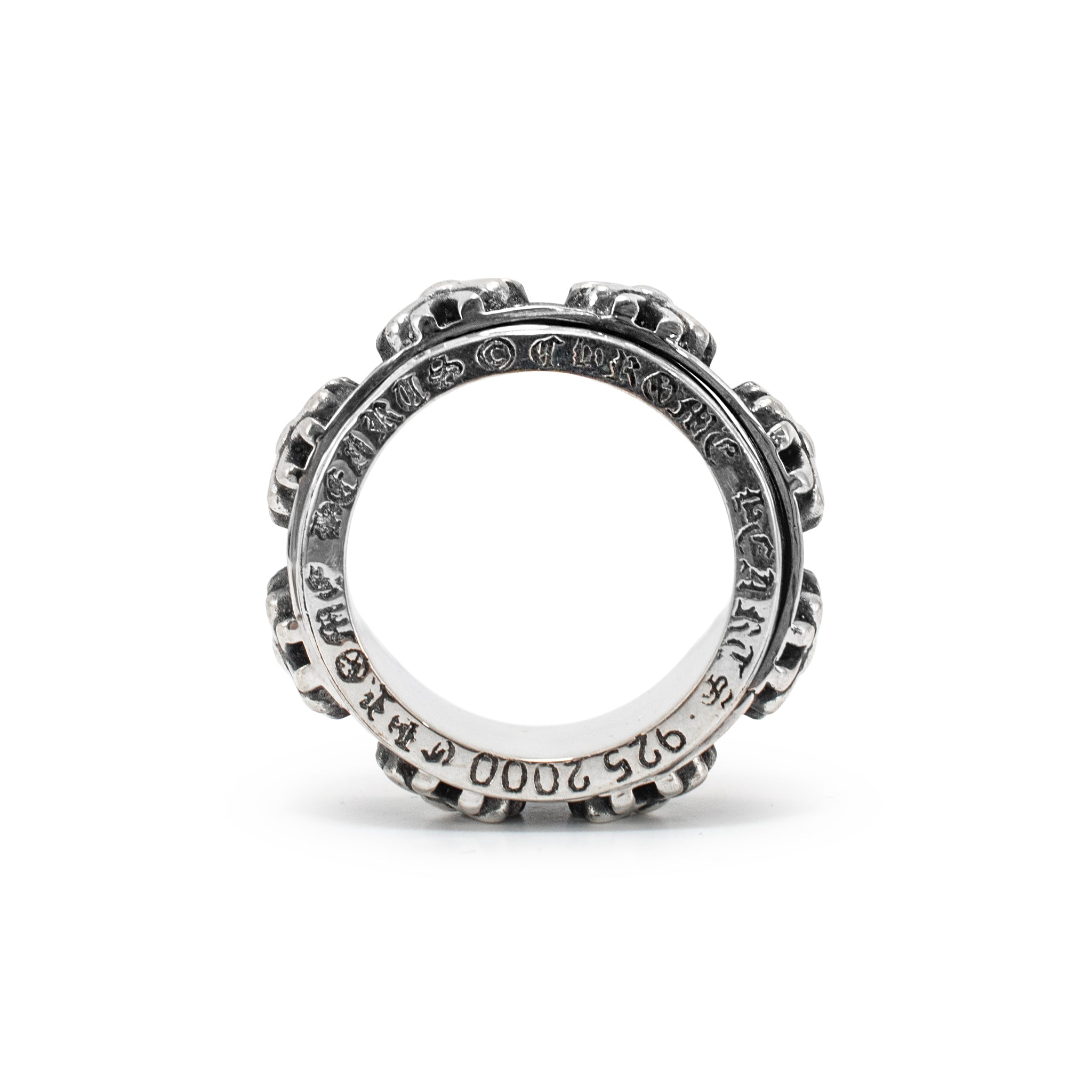 Men’s Chrome Hearts 925 Sterling Silver Spinner CH X Band Ring