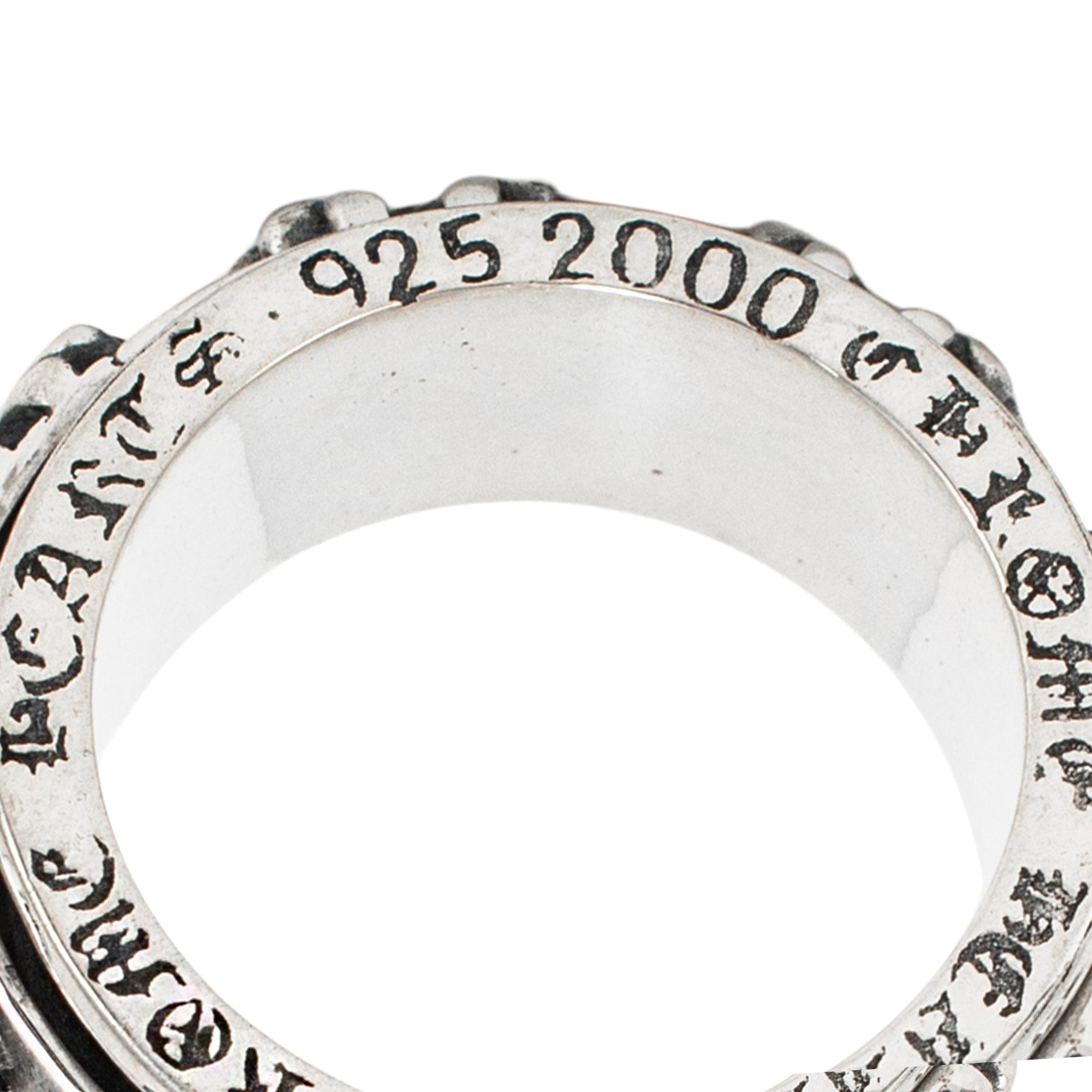 Men’s Chrome Hearts 925 Sterling Silver Spinner CH X Band Ring