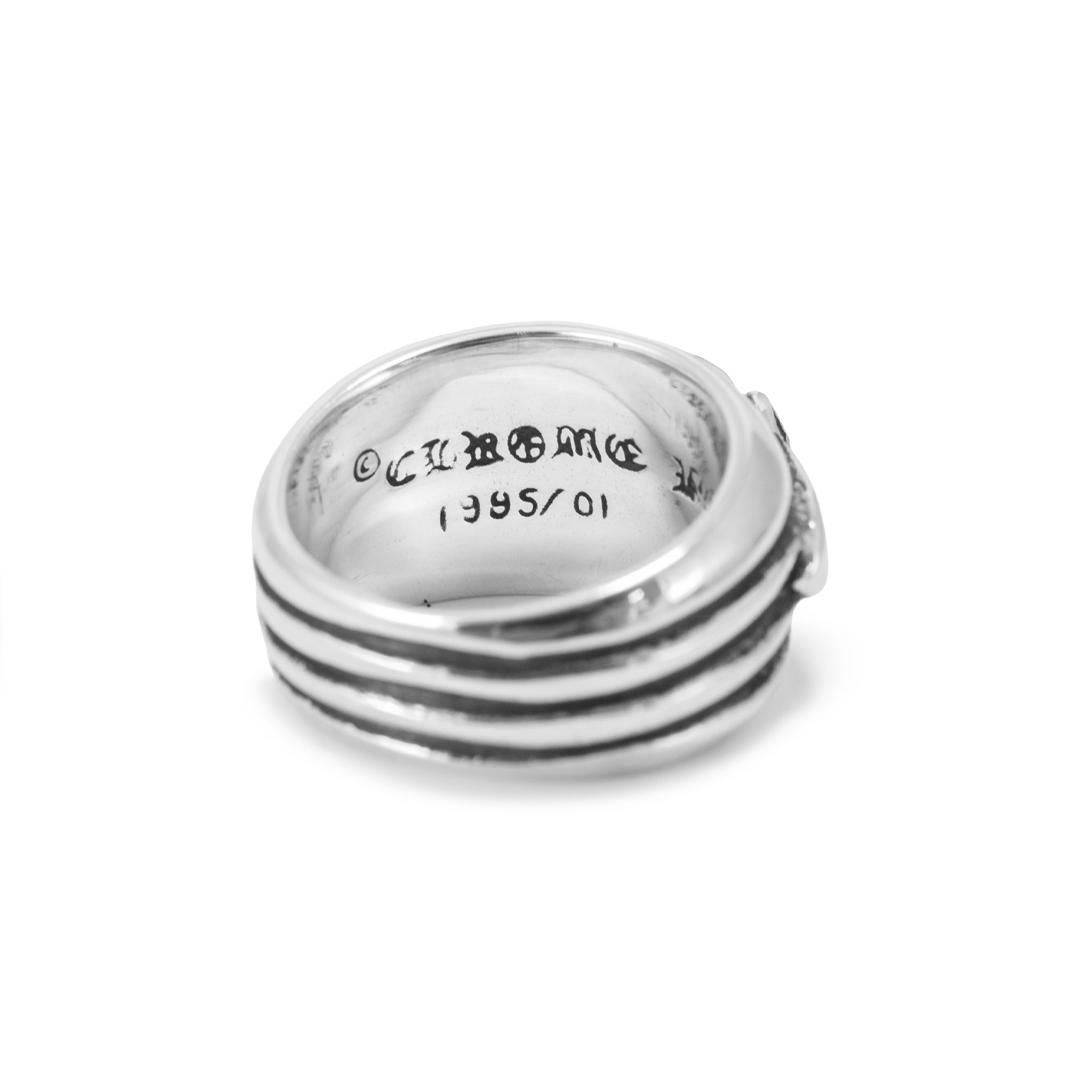 Men’s Vintage 1995 Chrome Hearts Dagger Heart 925 Sterling Silver Band Ring