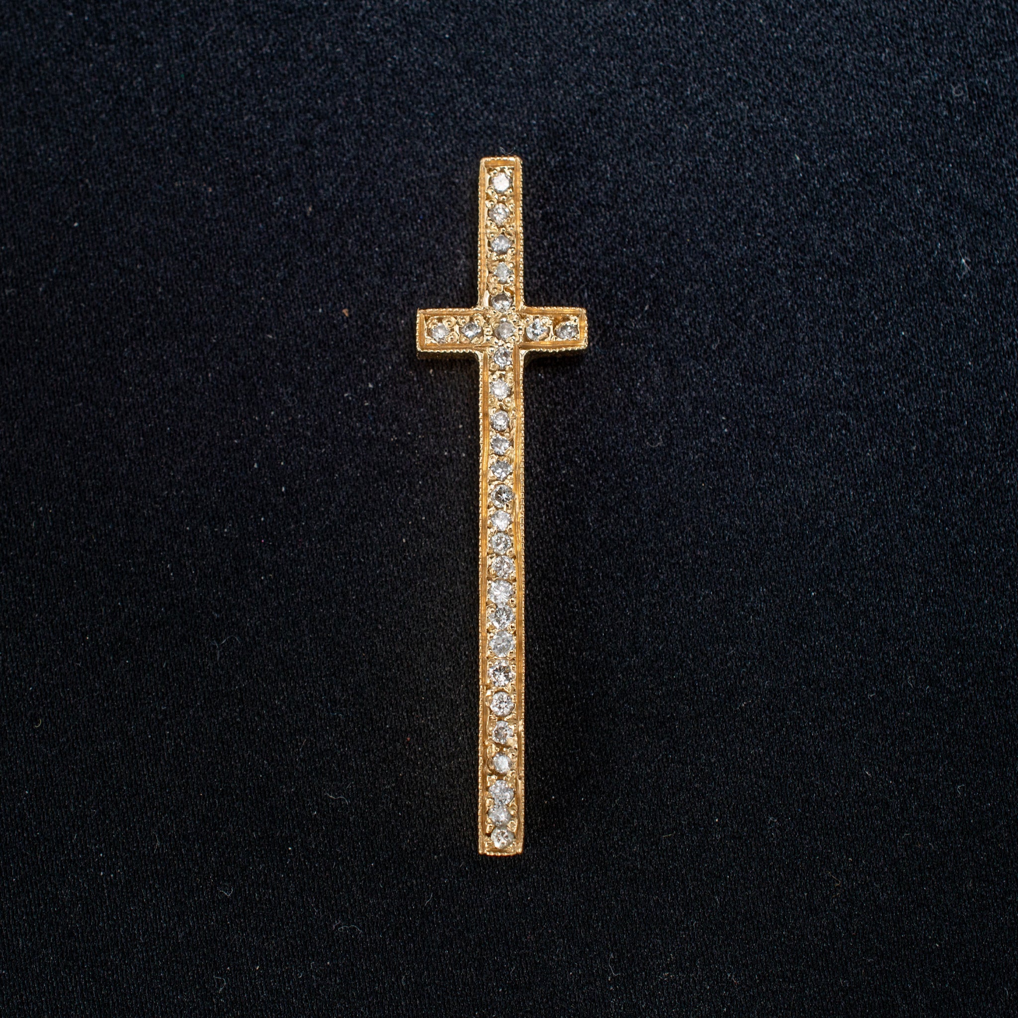 Jewelry Pendant W/D Charm Vintage 2¾' 10K Yellow 4.8g 0.29 dctw 0 gctw