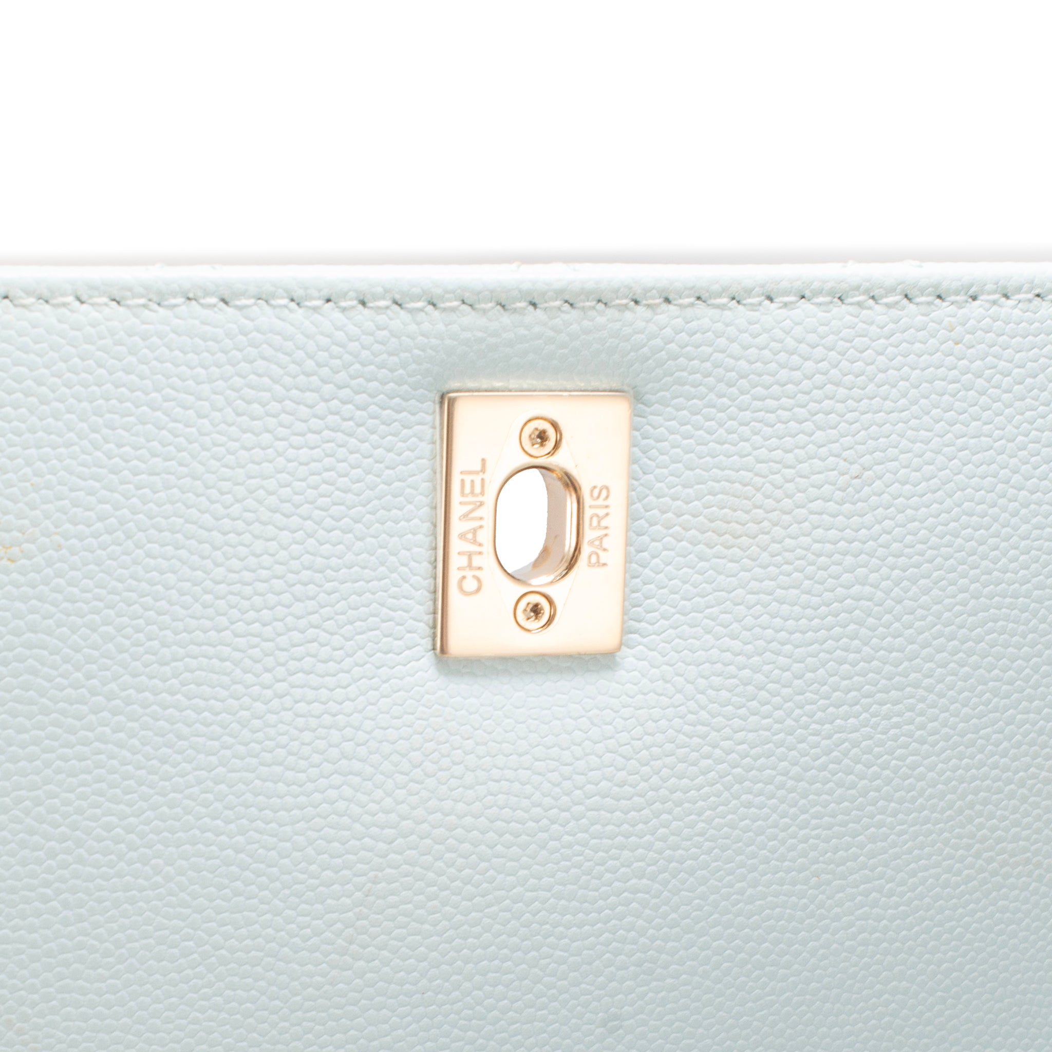 Chanel Coco Handle Medium Flap Caviar Leather Light Blue Gold-Tone Hardware Bag
