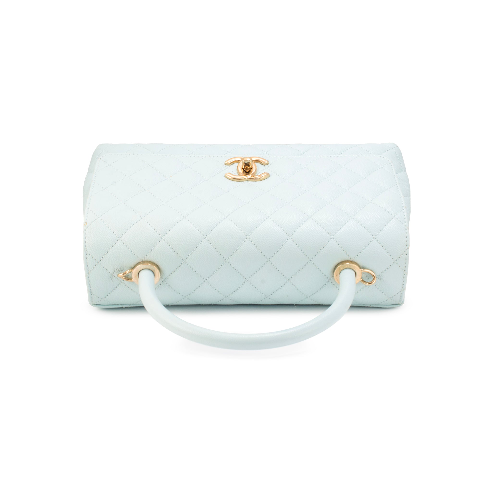 Chanel Coco Handle Medium Flap Caviar Leather Light Blue Gold-Tone Hardware Bag