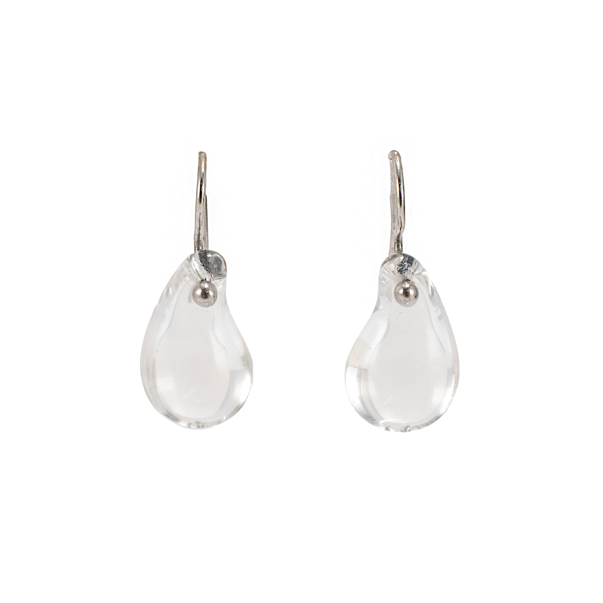 Tiffany & Co. Elsa Peretti Platinum Rock Crystal Teardrop Pierced Dangle Earring