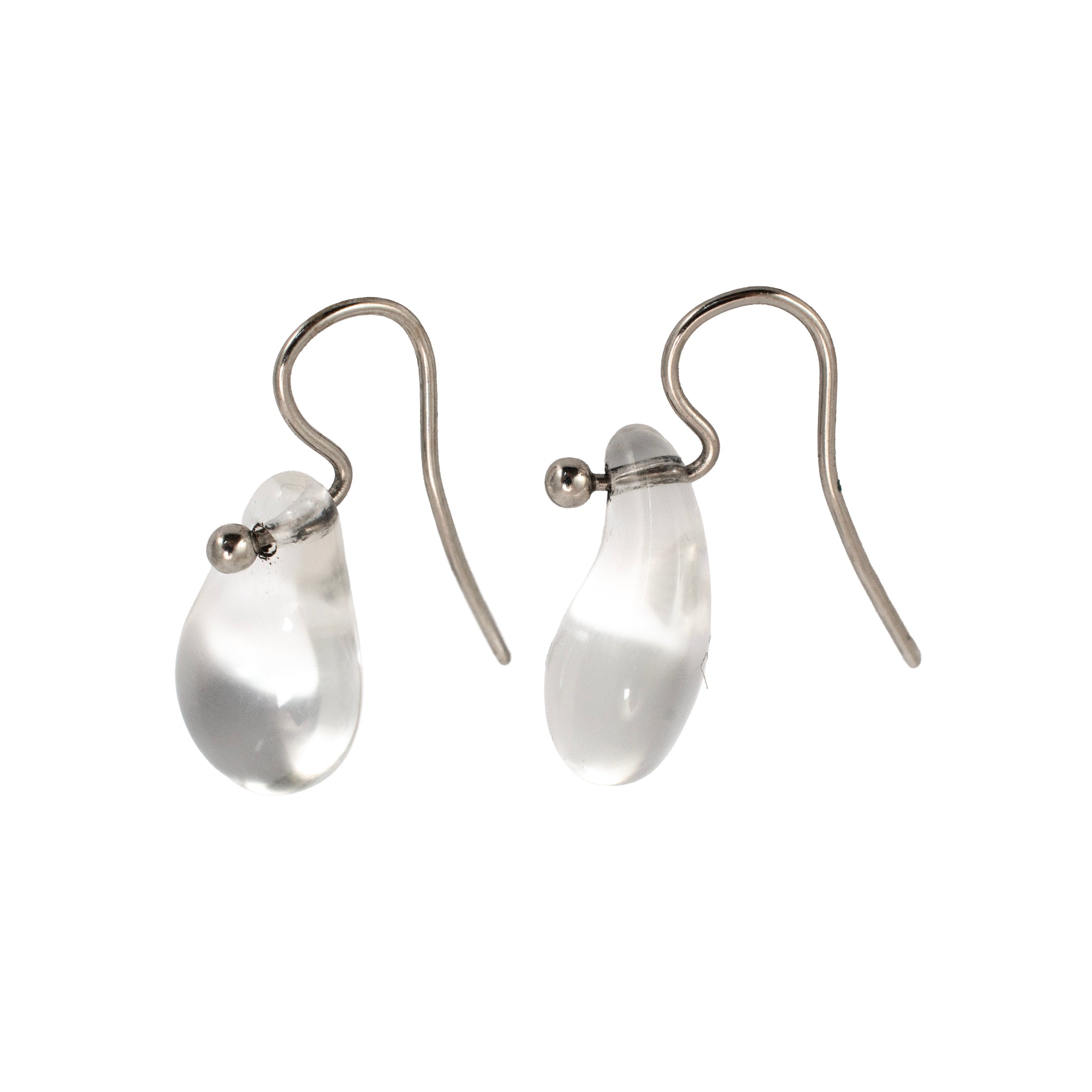 Tiffany & Co. Elsa Peretti Platinum Rock Crystal Teardrop Pierced Dangle Earring