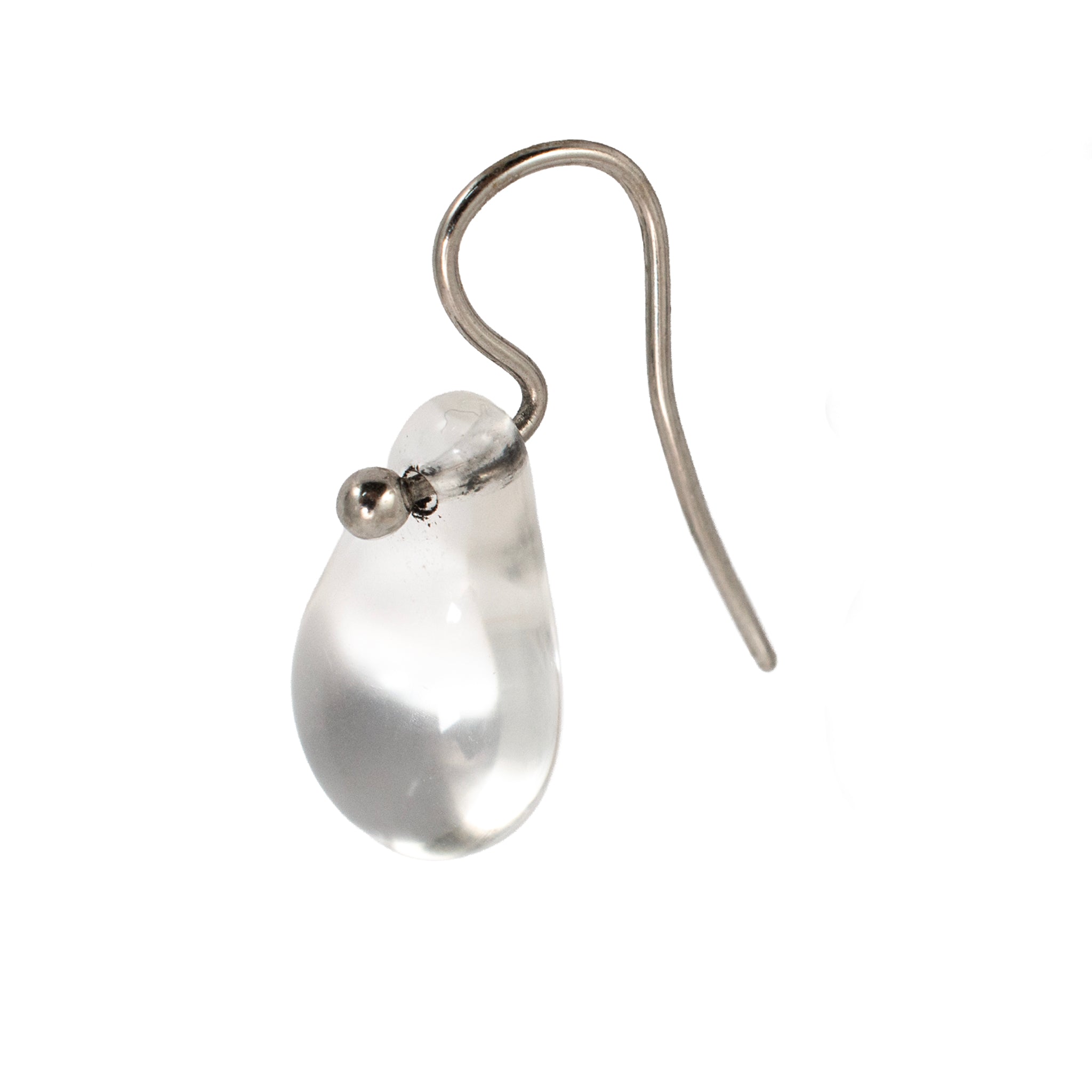 Tiffany & Co. Elsa Peretti Platinum Rock Crystal Teardrop Pierced Dangle Earring