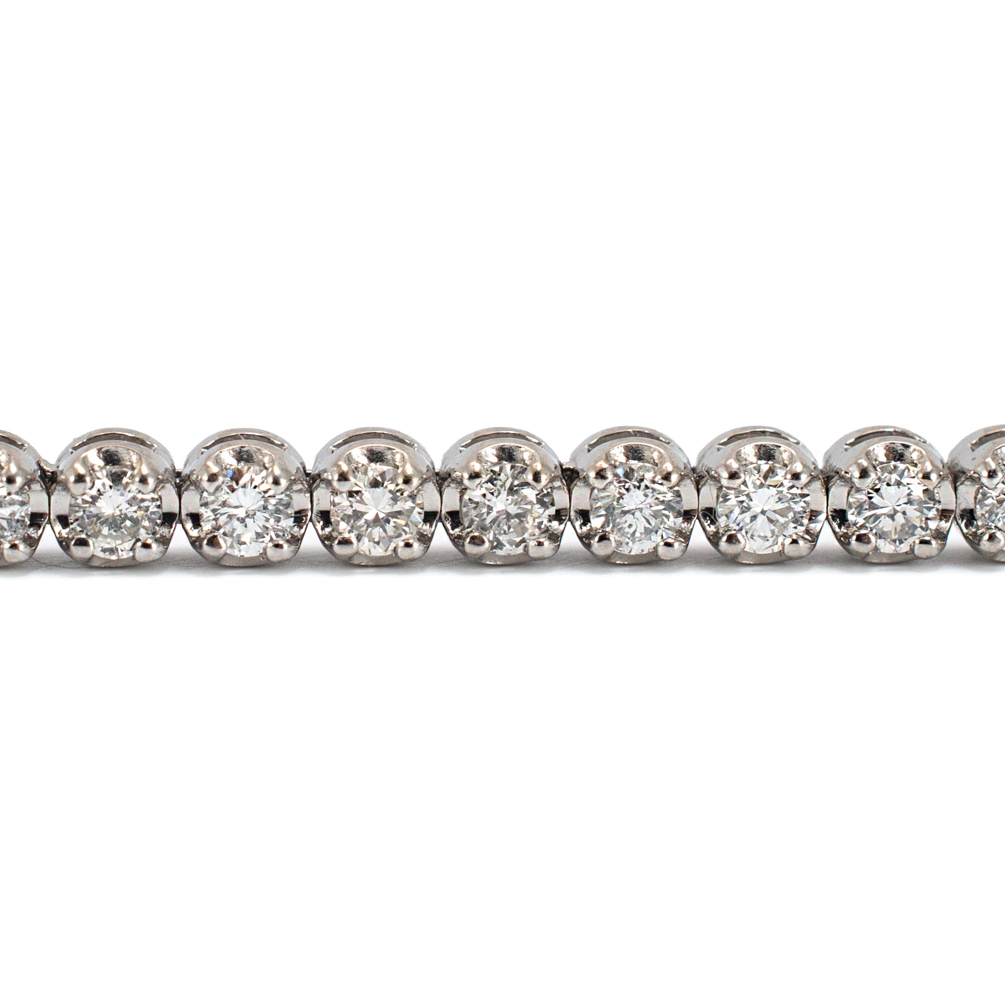 Ladies 14K White Gold 4-Prong 3.20ct Diamond Petite Tennis Bracelet