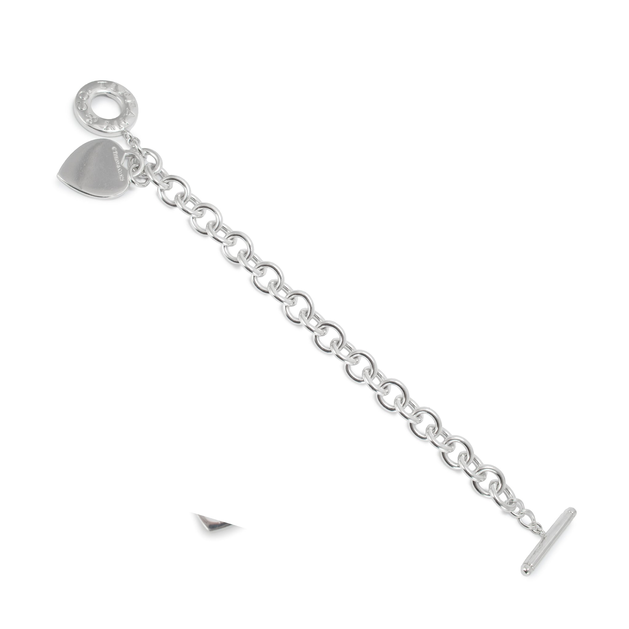 Tiffany & Co. Heart Tag Toggle 925 Sterling Silver Charm Link Bracelet