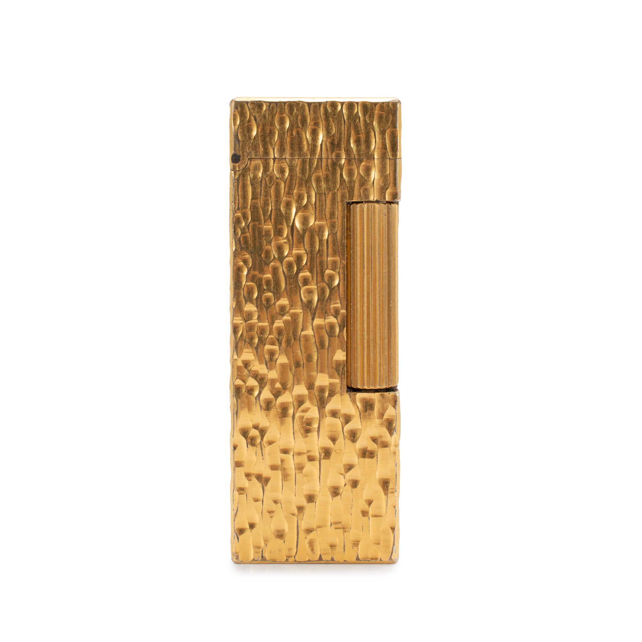 Vintage Dunhill Rollagas Swiss Made Gold Plated Bark Finish Lighter
