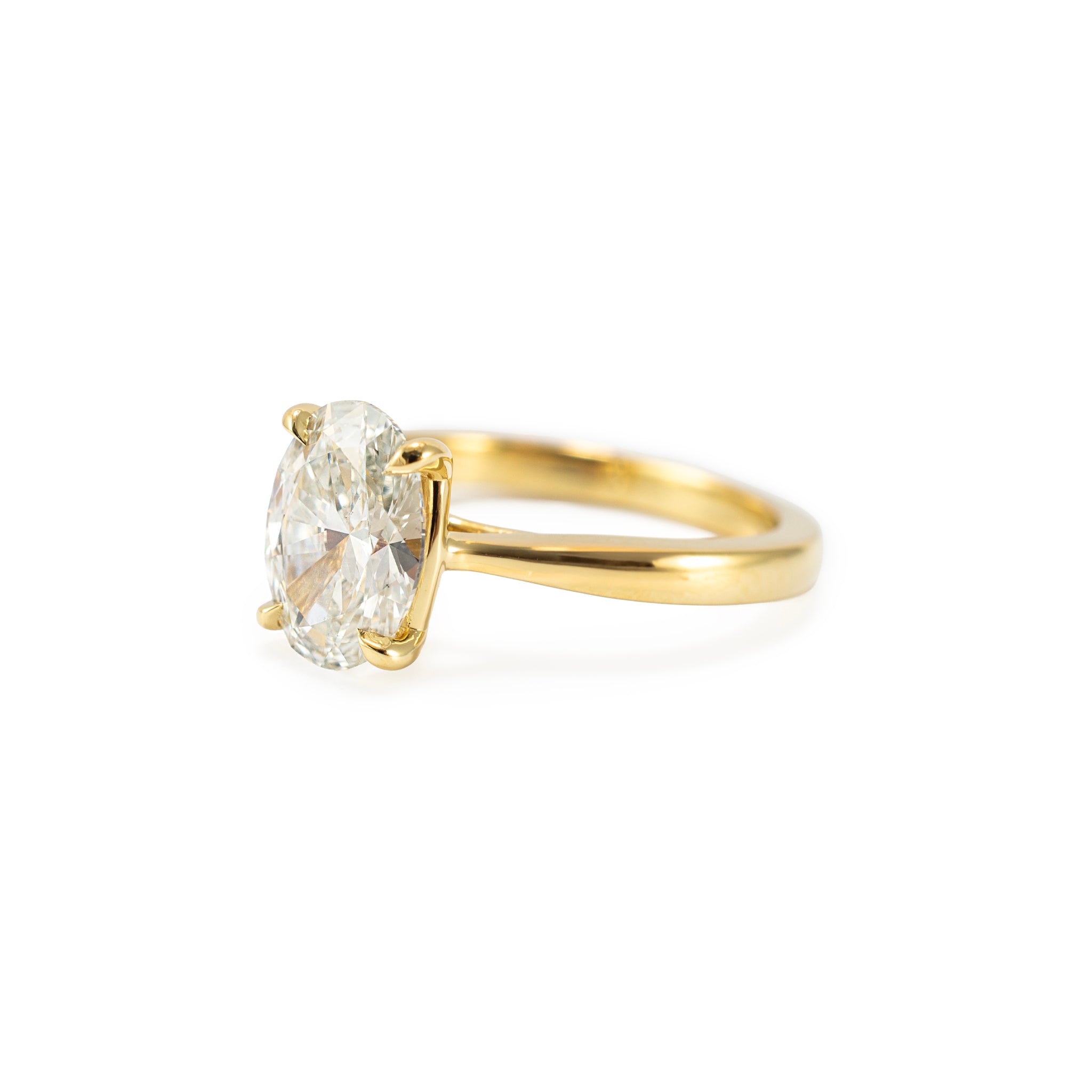 18K Yellow Gold 2.04ct Igi Oval Lab Grown Diamond Solitaire Engagement Ring