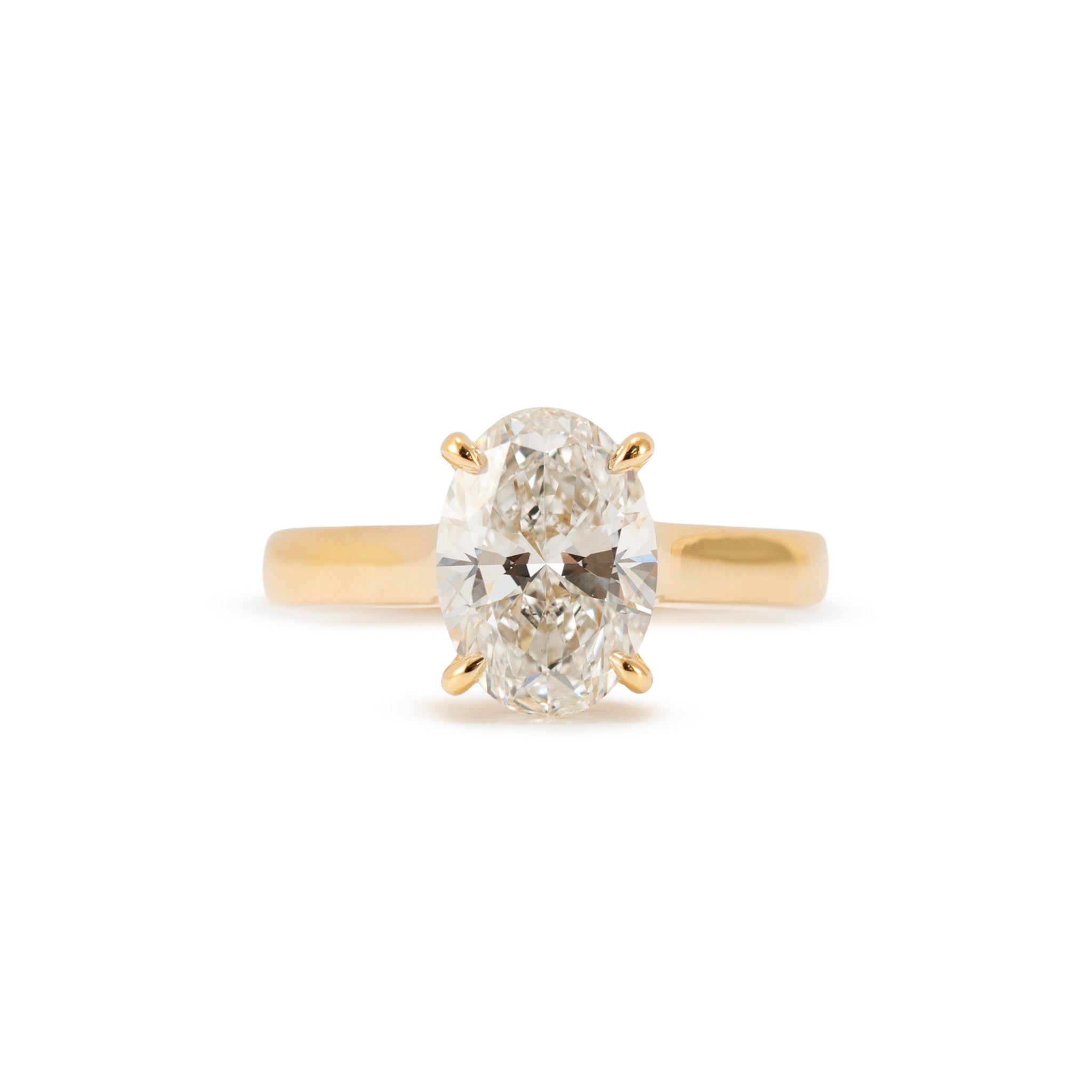 18K Yellow Gold 2.10ct Igi Oval Lab Grown Diamond Solitaire Engagement Ring