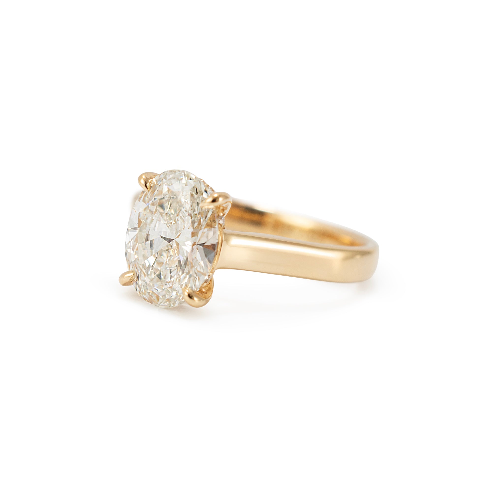18K Yellow Gold 2.10ct Igi Oval Lab Grown Diamond Solitaire Engagement Ring