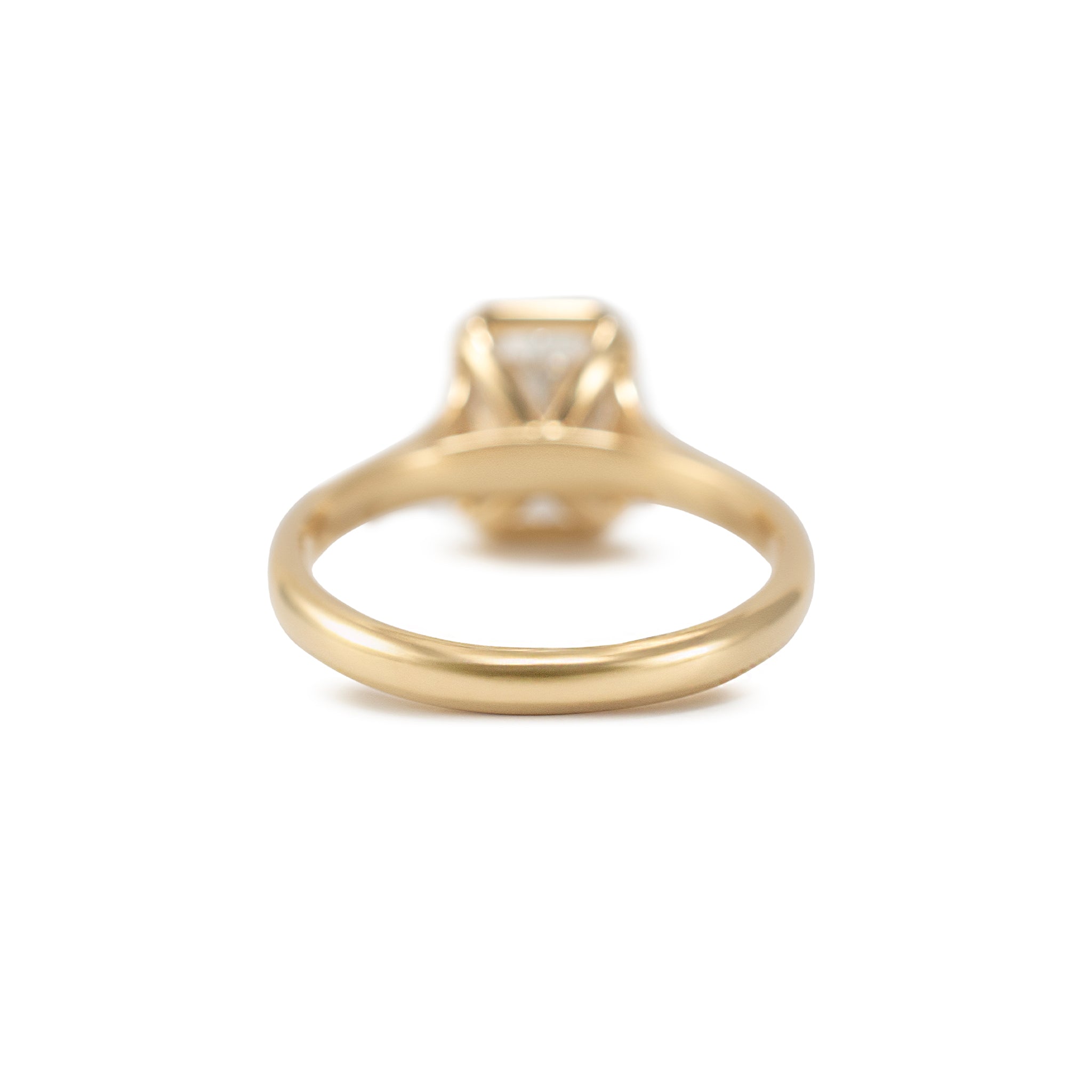 18K Yellow Gold 2.56ct Radiant Lab Grown Diamond Bezel Set Engagement Ring