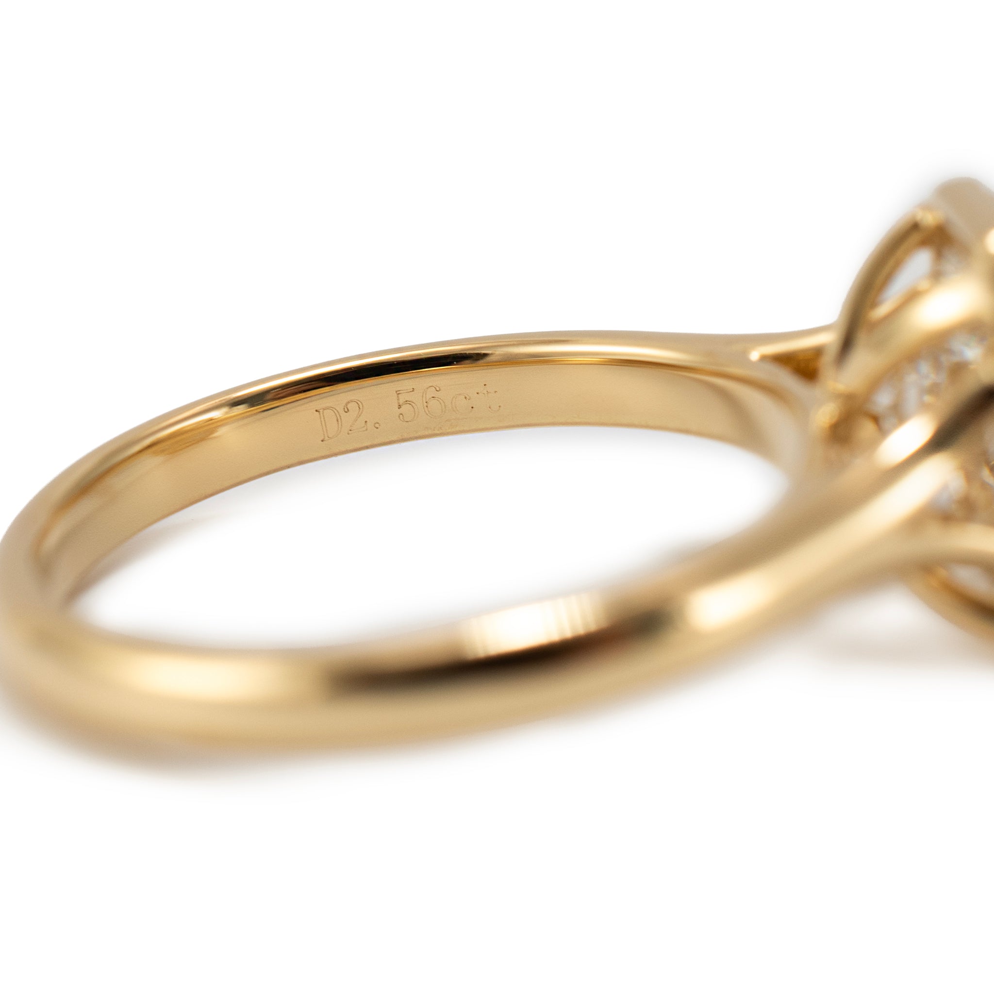 18K Yellow Gold 2.56ct Radiant Lab Grown Diamond Bezel Set Engagement Ring
