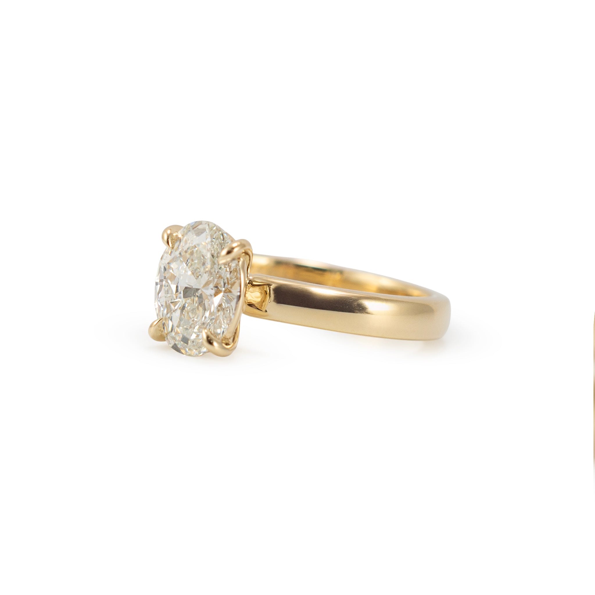 14K Yellow Gold 1.60ct Igi Oval Lab Grown Diamond Solitaire Engagement Ring