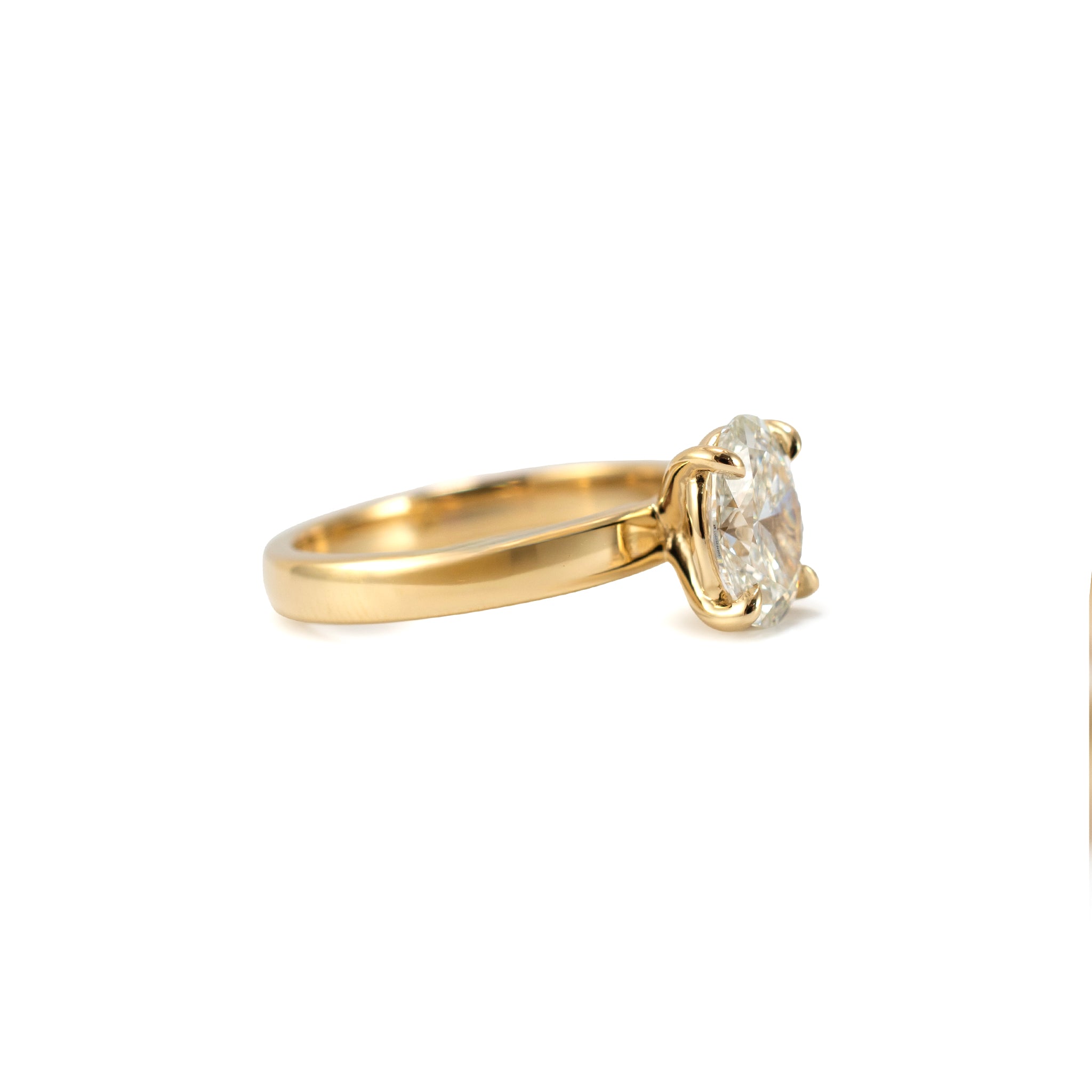 14K Yellow Gold 1.60ct Igi Oval Lab Grown Diamond Solitaire Engagement Ring