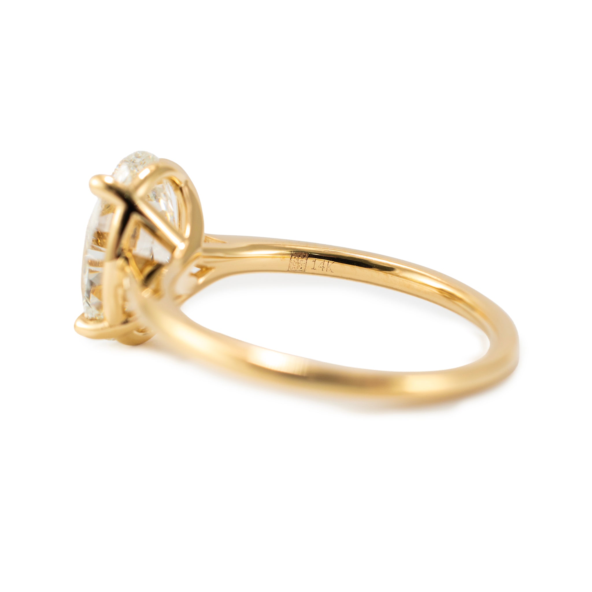 14K Yellow Gold 3.01ct Igi Oval Cut Lab Grown Diamond Solitaire Engagement Ring