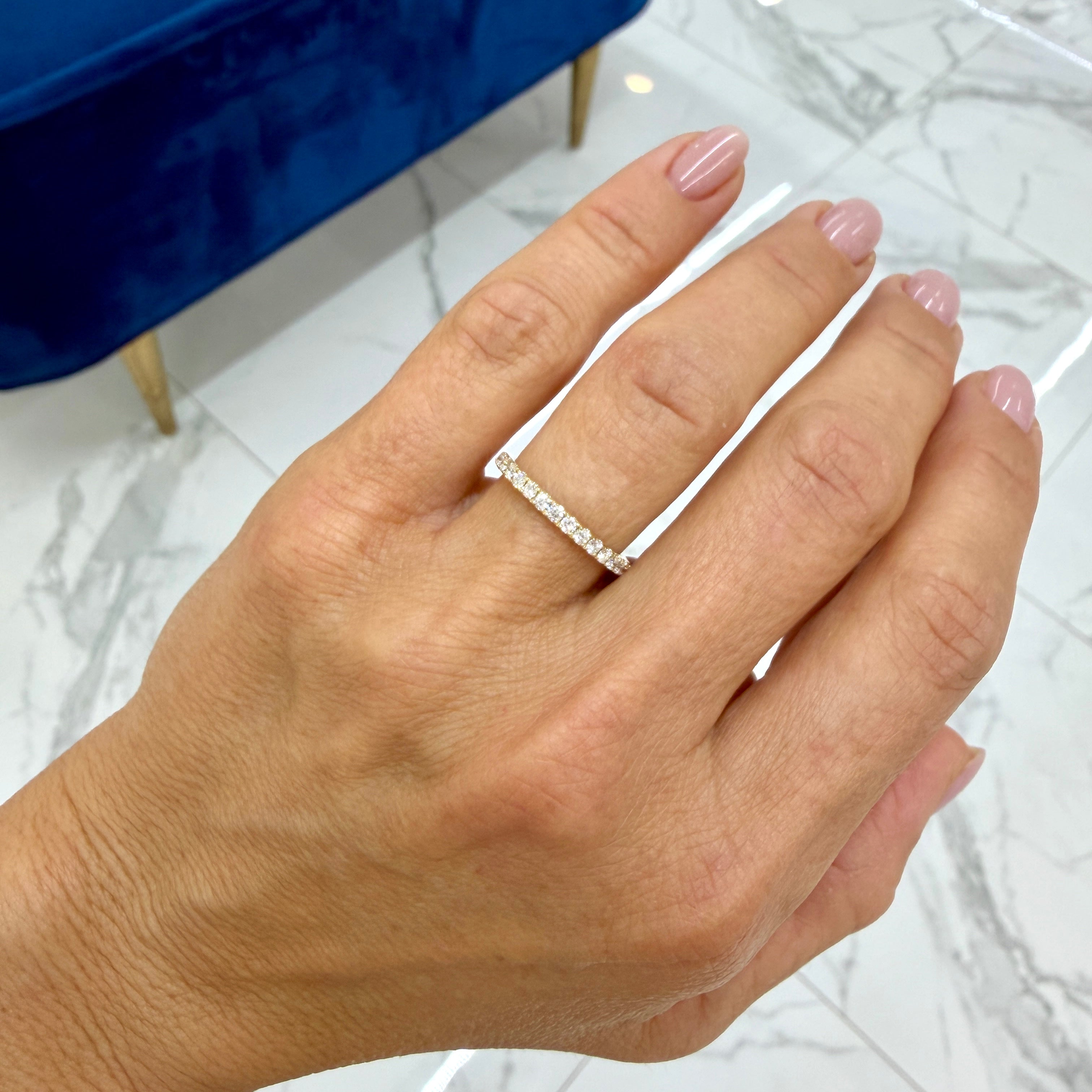 14K Yellow Gold 0.34ct Round Brilliant Lab Grown Diamond Half Eternity Band