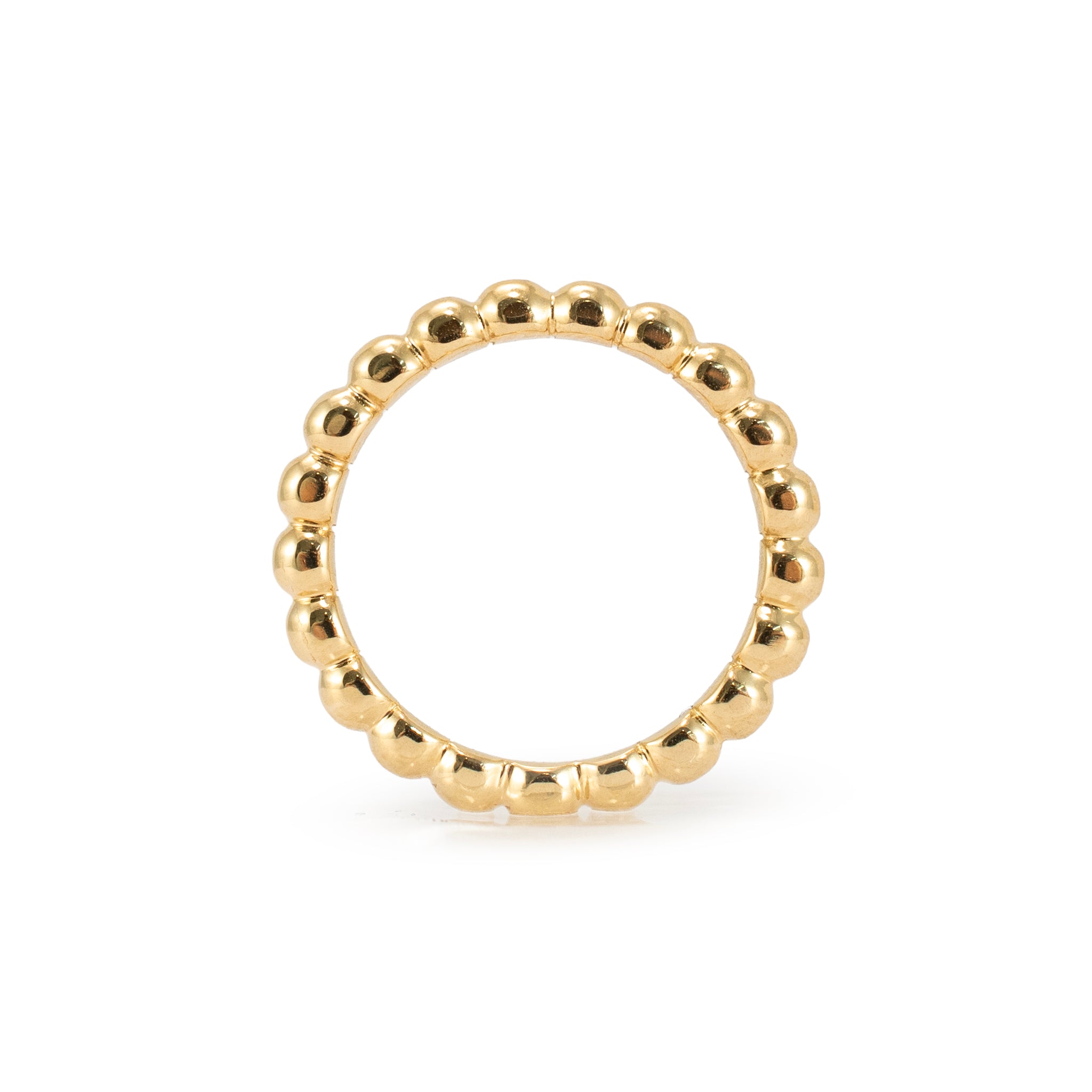 Tiffany & Co. 18K Yellow Gold Comfort-Fit Shank Ball Ziegfeld Beaded Band Ring