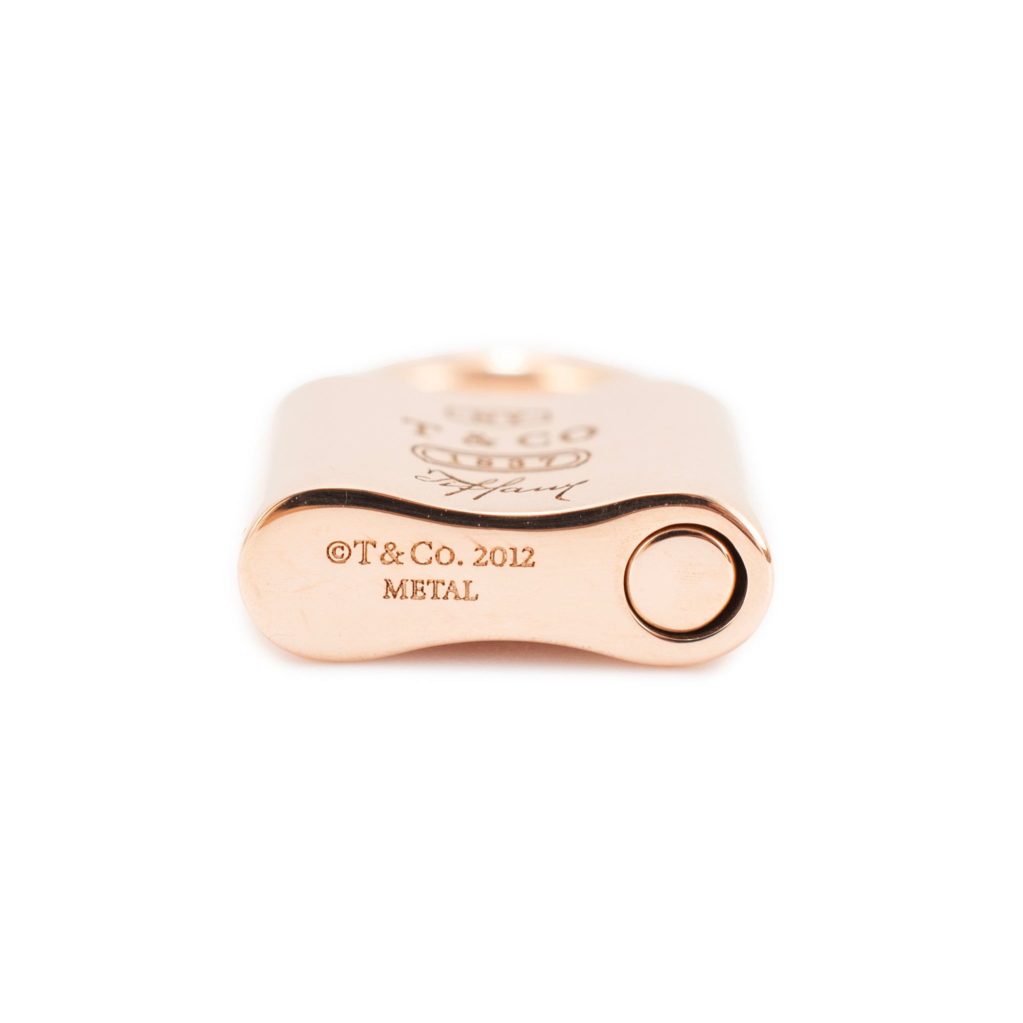Tiffany & Co. 1837 Padlock Rose Tone Rubedo Metal Lock Charm Pendant