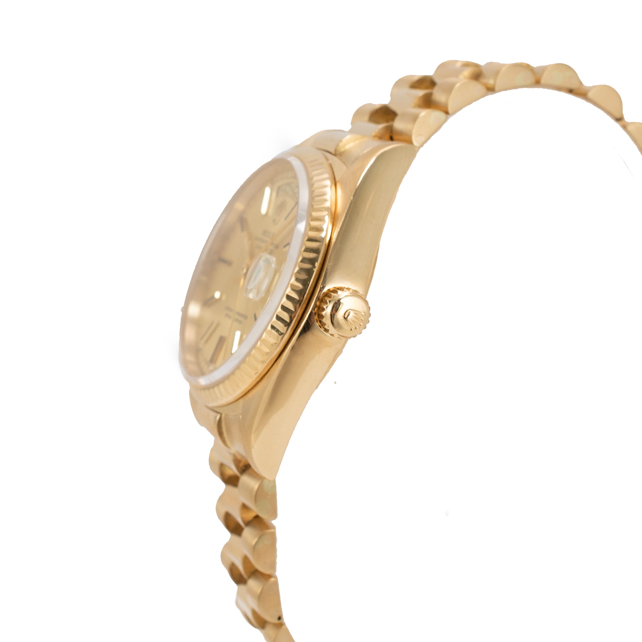 Rolex Day Date 36MM 18038 Champagne Dial Quick Set 18K Yellow Gold Watch