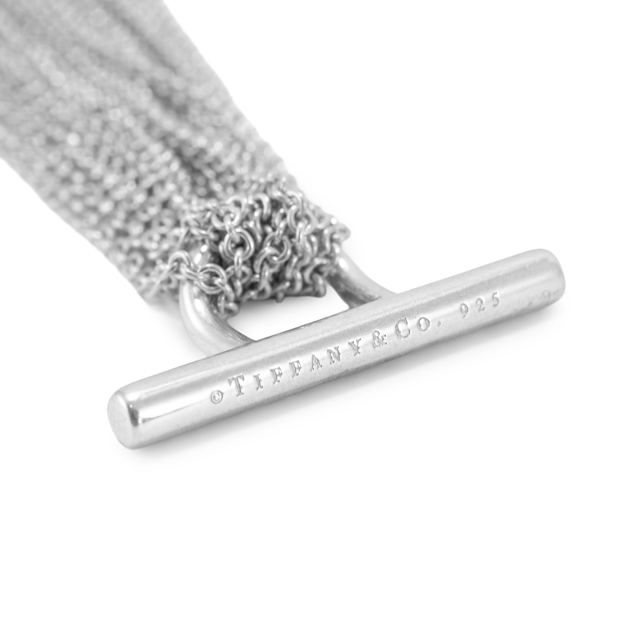 Tiffany & Co. Multi Strand Chain Mesh Heart Toggle Silver 925 Pendant Necklace