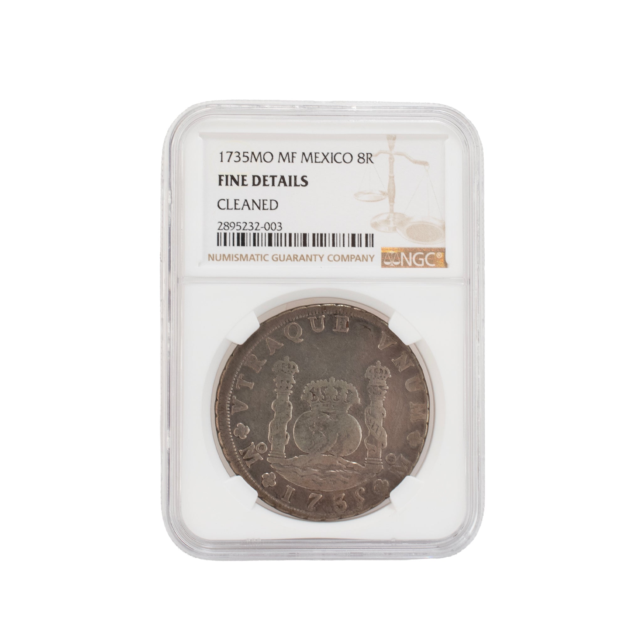 1735MO Mf Mexico 8 Reales Ngc Fine Details Cleaned Silver Bullion Coin