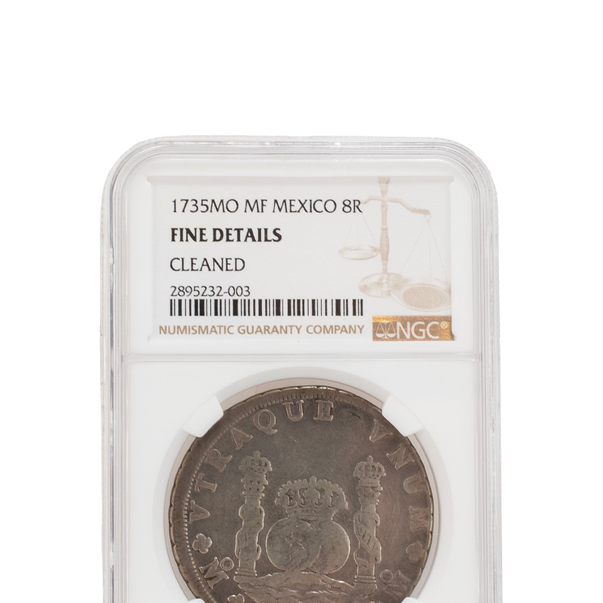 1735MO Mf Mexico 8 Reales Ngc Fine Details Cleaned Silver Bullion Coin