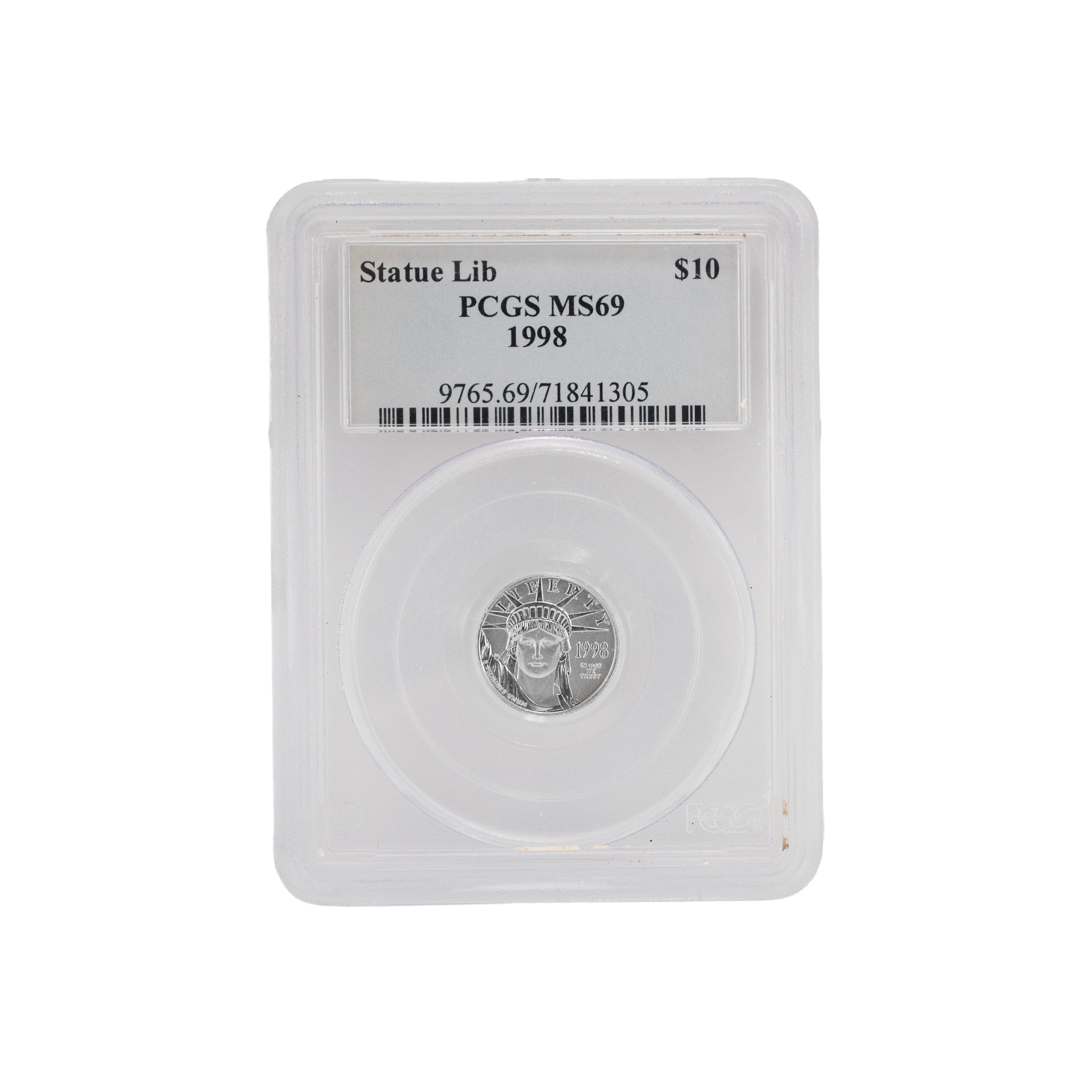 1998 10$ PCGS MS69 0.10oz .9995 Platinum Statue Liberty Coin