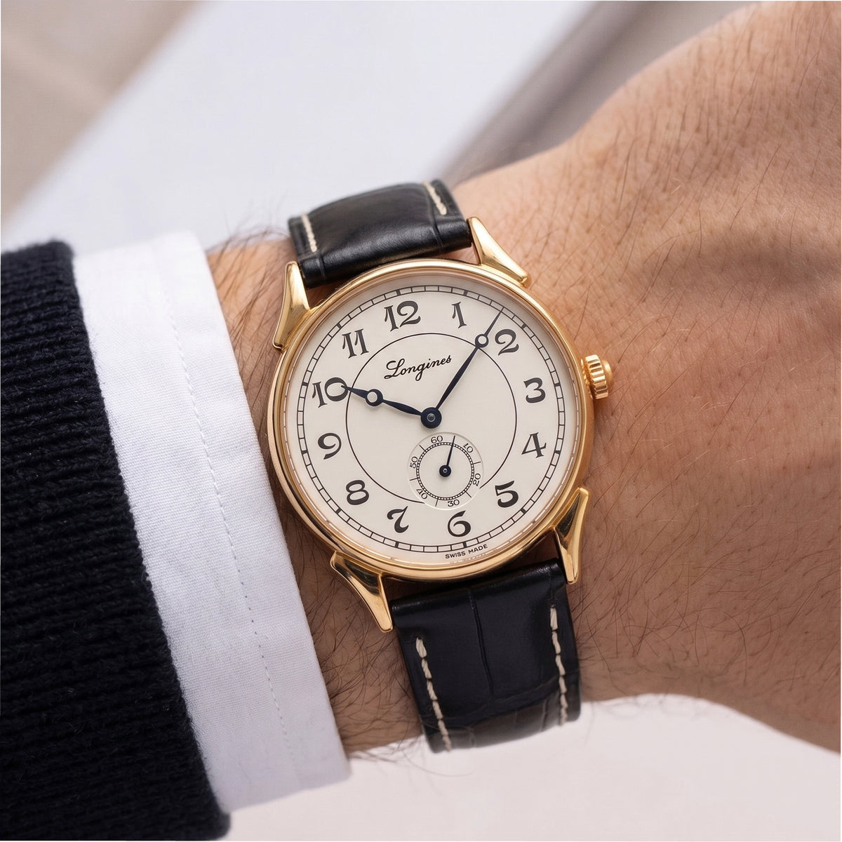 Longines Présence Heritage 34MM l4.767.8 White Dial 18K Yellow Gold Watch
