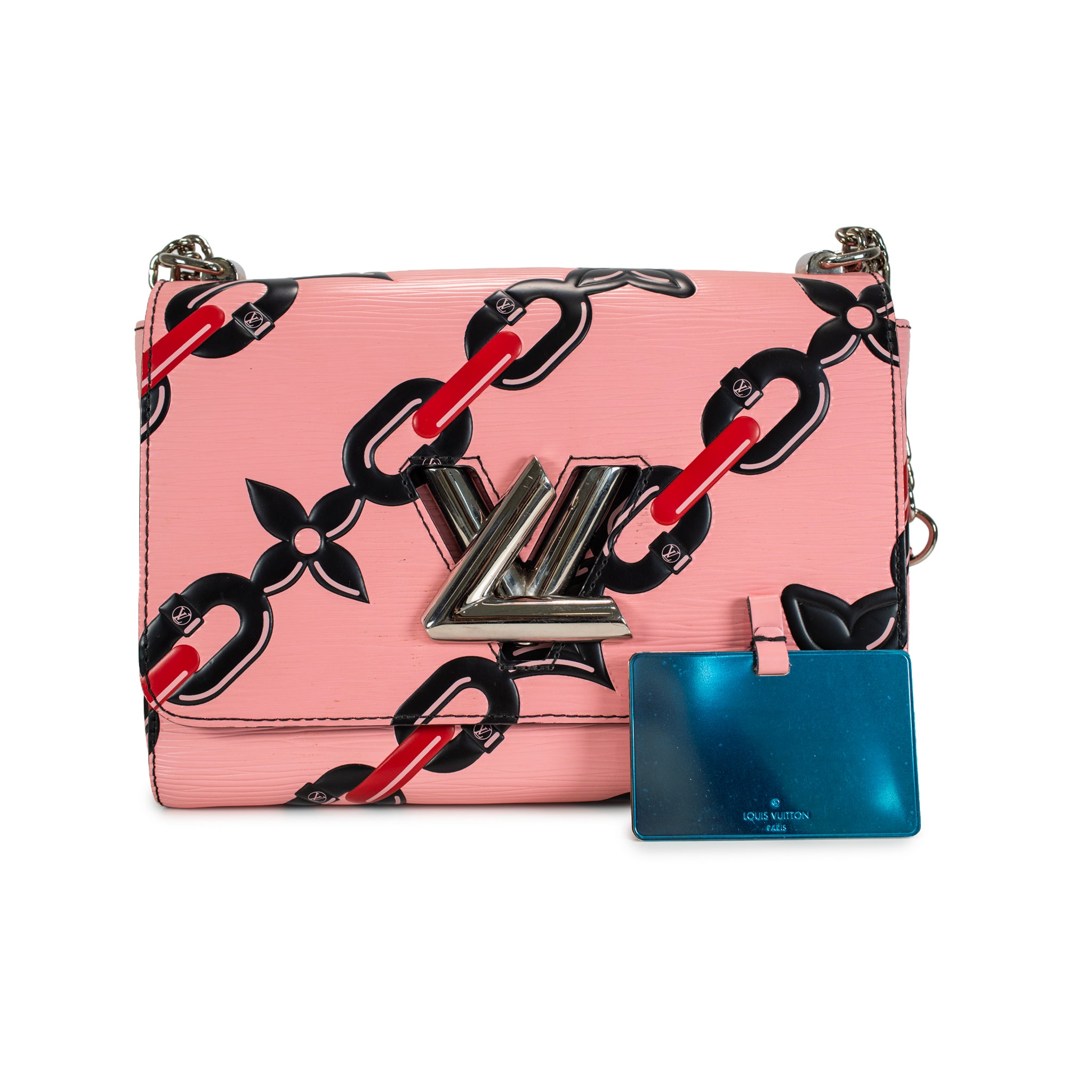 Louis Vuitton Twist MM Epi Leather Chain Flower Print Pink Crossbody Bag