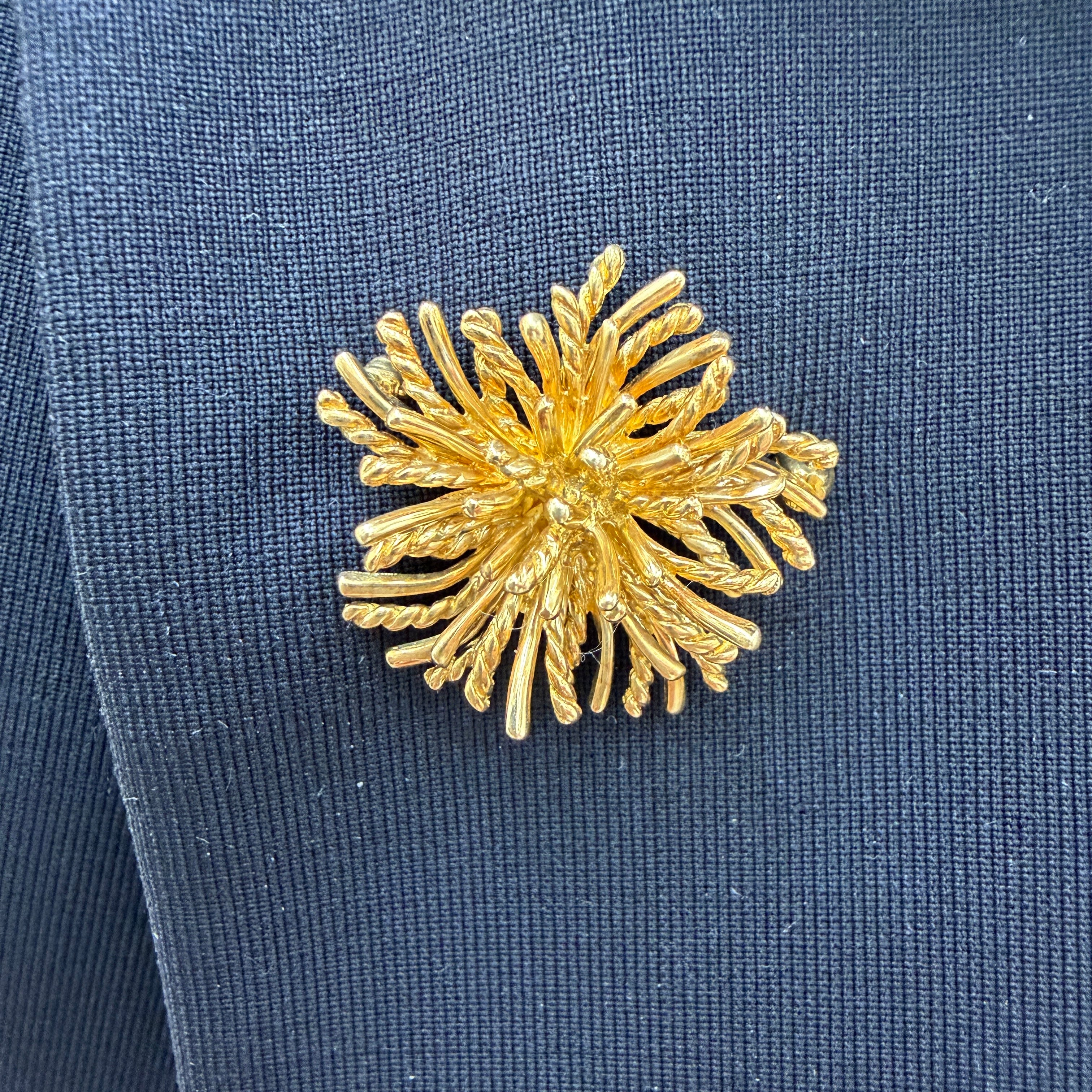 Vintage Tiffany & Co. 18K Yellow Gold Sea Anemone PIN Brooch