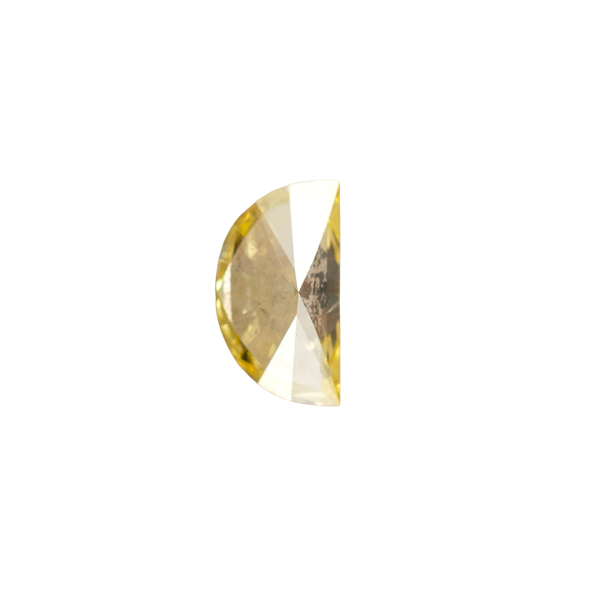 Natural 0.24ct Gia Treated Fancy Intense Yellow Half Moon Cut Loose Diamond