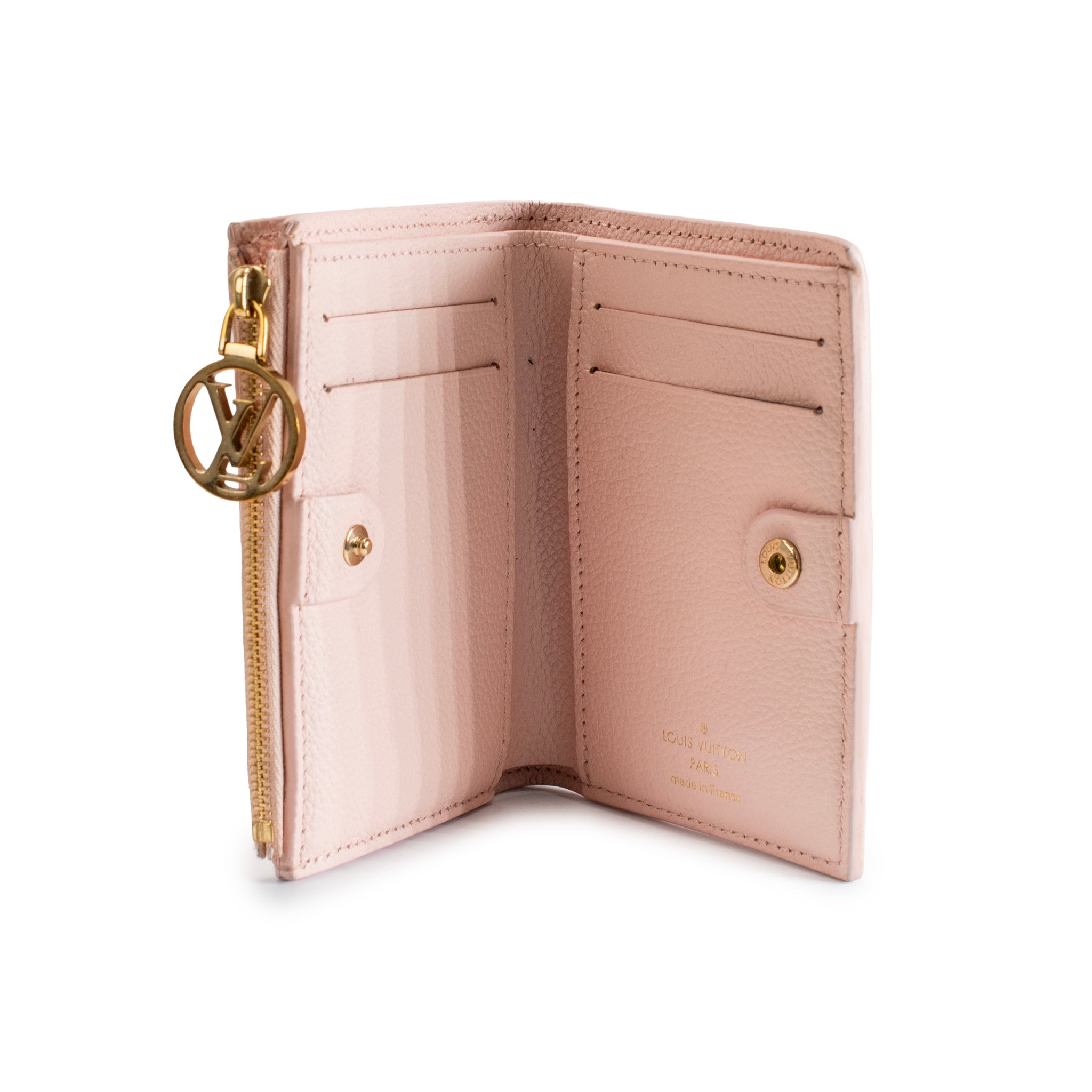 Louis Vuitton Lisa Monogram Empreinte Pink Opale Leather Gold Hardware Wallet