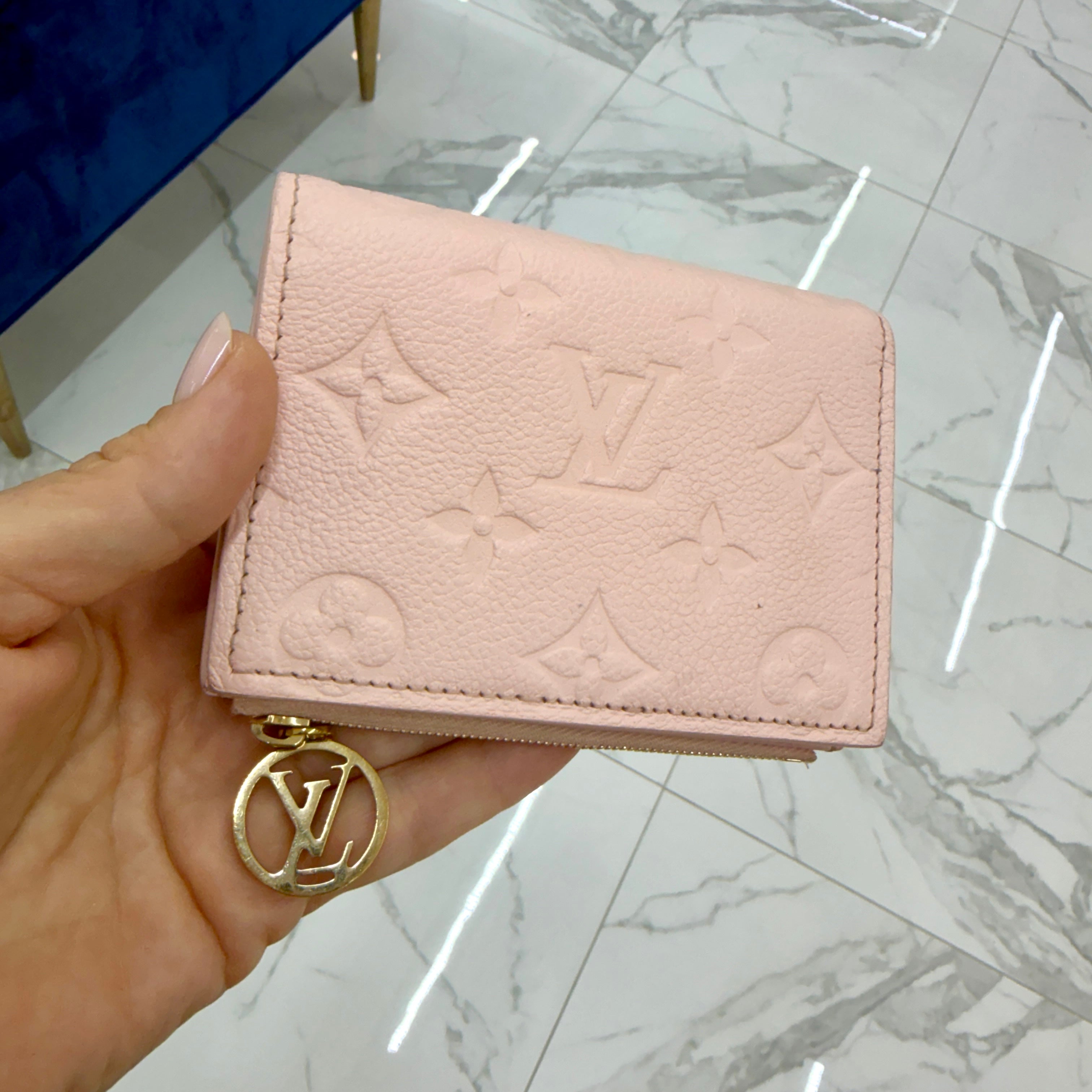 Louis Vuitton Lisa Monogram Empreinte Pink Opale Leather Gold Hardware Wallet