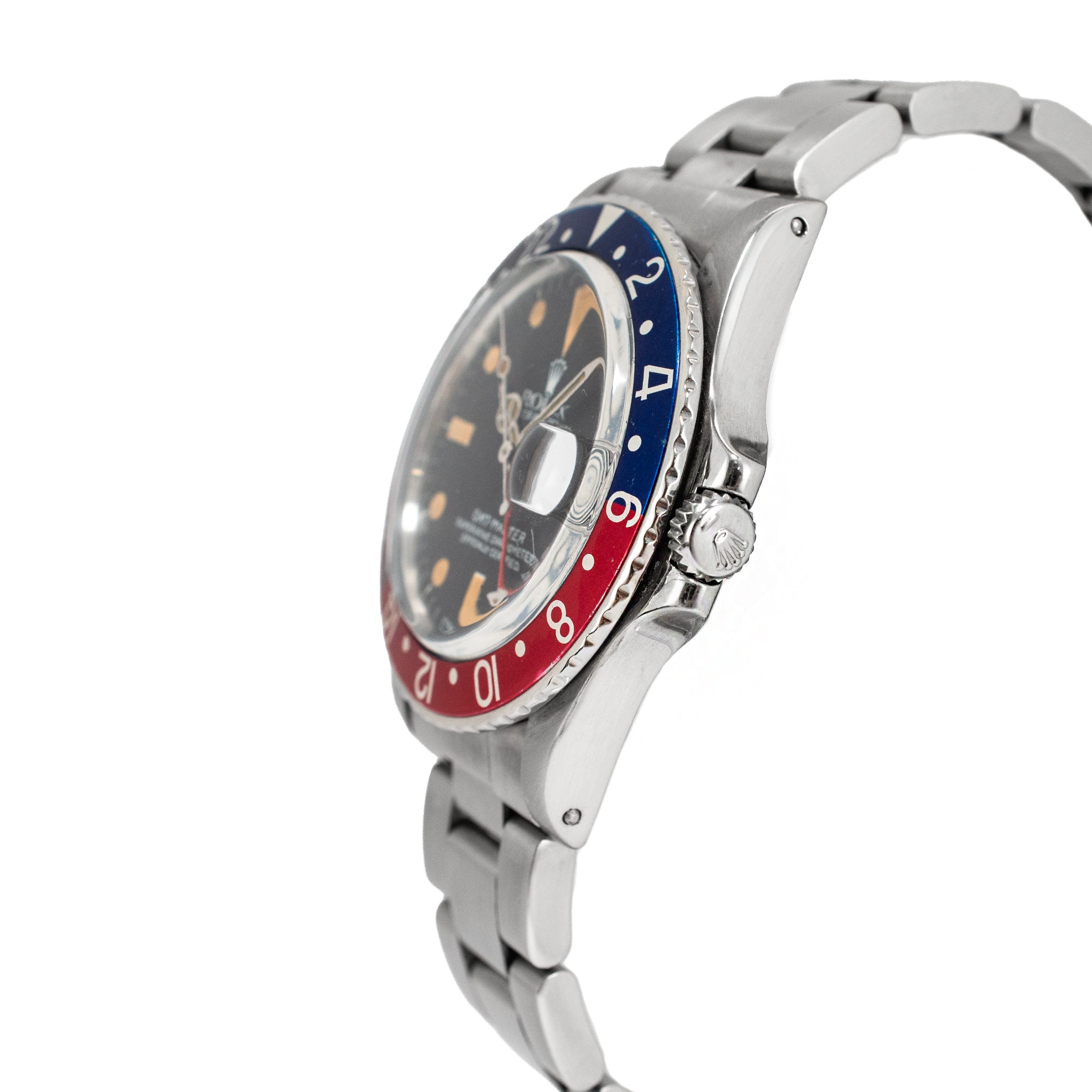 Vintage Rolex Gmt Master Pepsi 40MM 16750 Tritum Patina Matte Dial Steel Watch