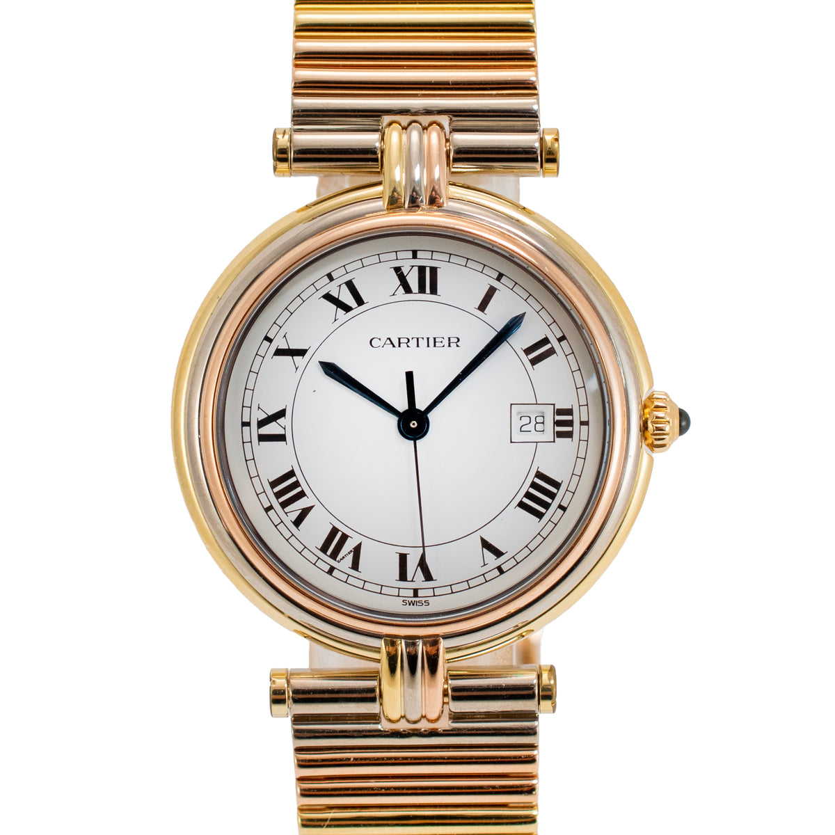 Vintage Ladies Cartier Panthere Vendome 30MM Ref 8100 18K Tri-Color Gold Quartz Watch