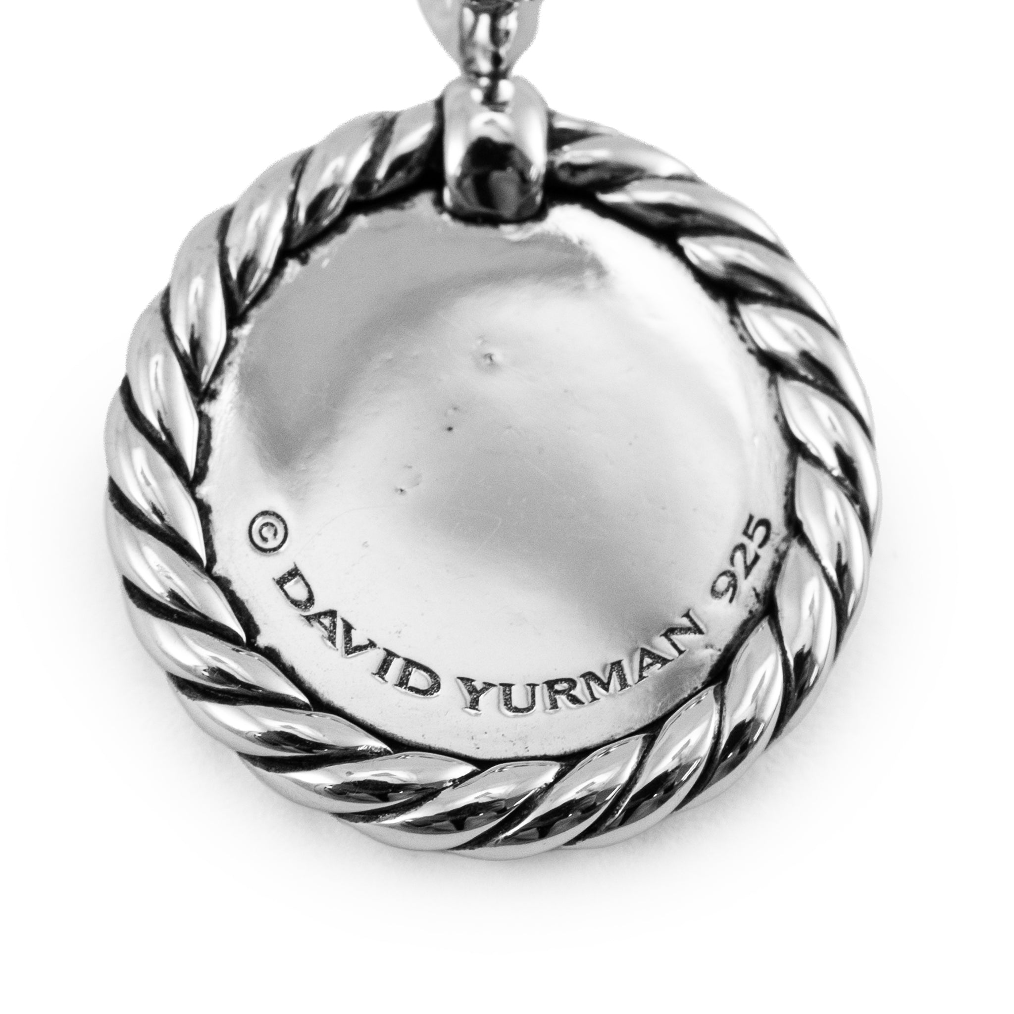 David Yurman Cable Collectibles 925 Silver Diamond “A” Initial Charm Pendant