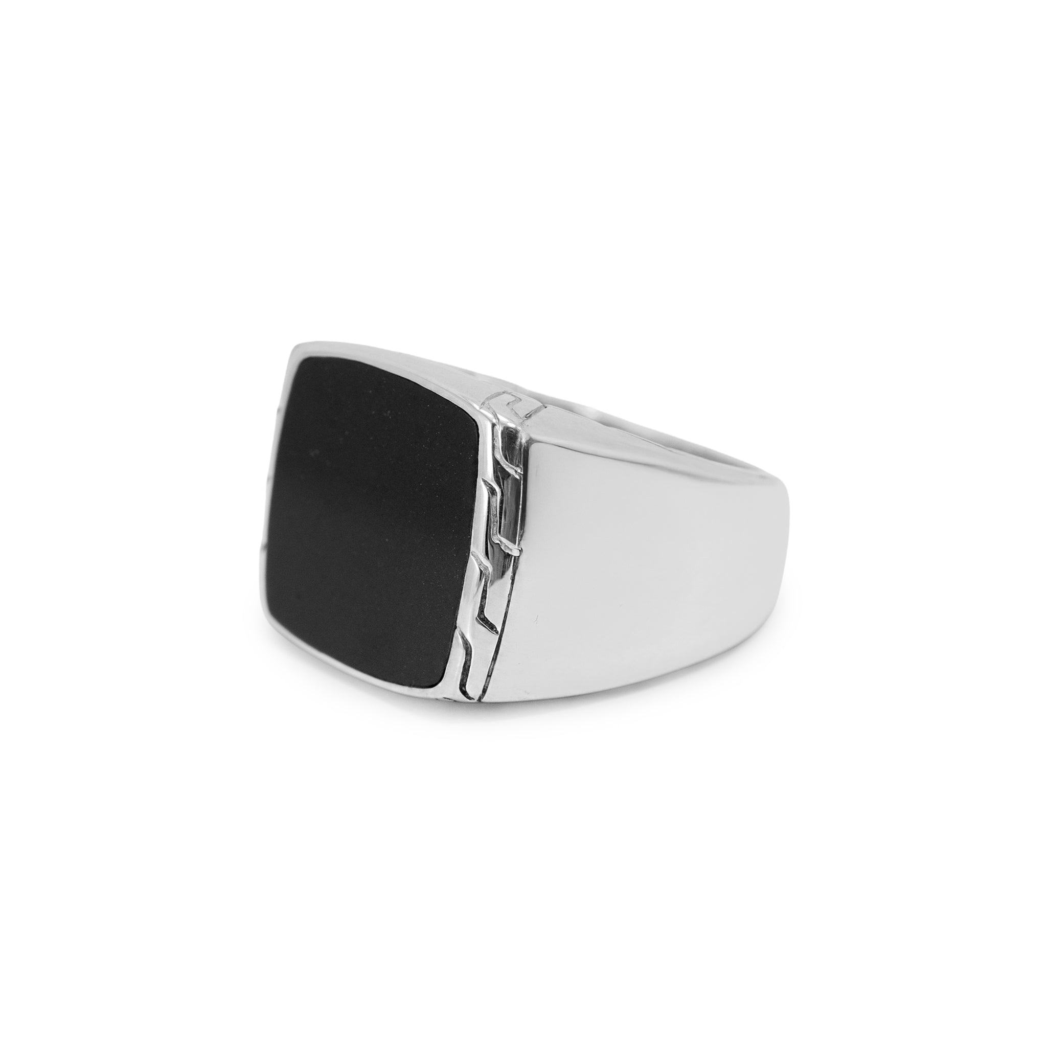 Men’s John Hardy 925 Sterling Silver Black Onyx Square Signet Cocktail Ring