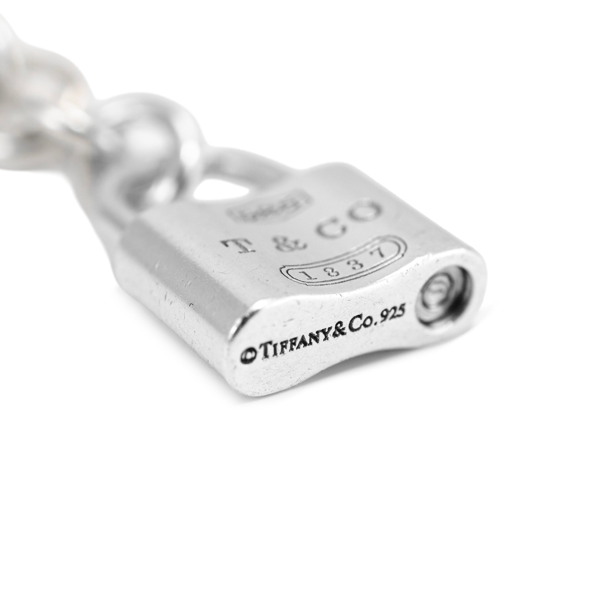 Tiffany & Co. 1837 Cadena Lock 925 Sterling Silver Charm Link Bracelet