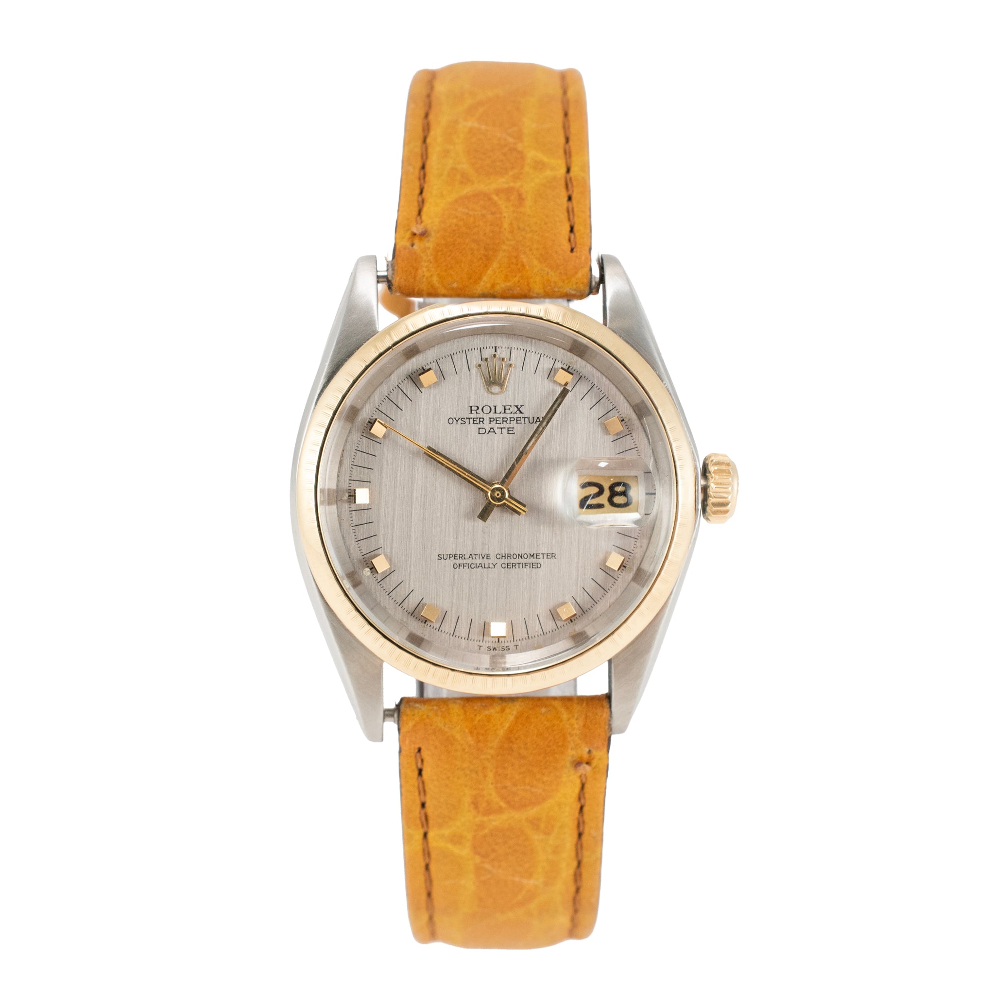 Vintage Rolex Oyster Perpetual Date 34MM 1501 Steel Gold Automatic Watch