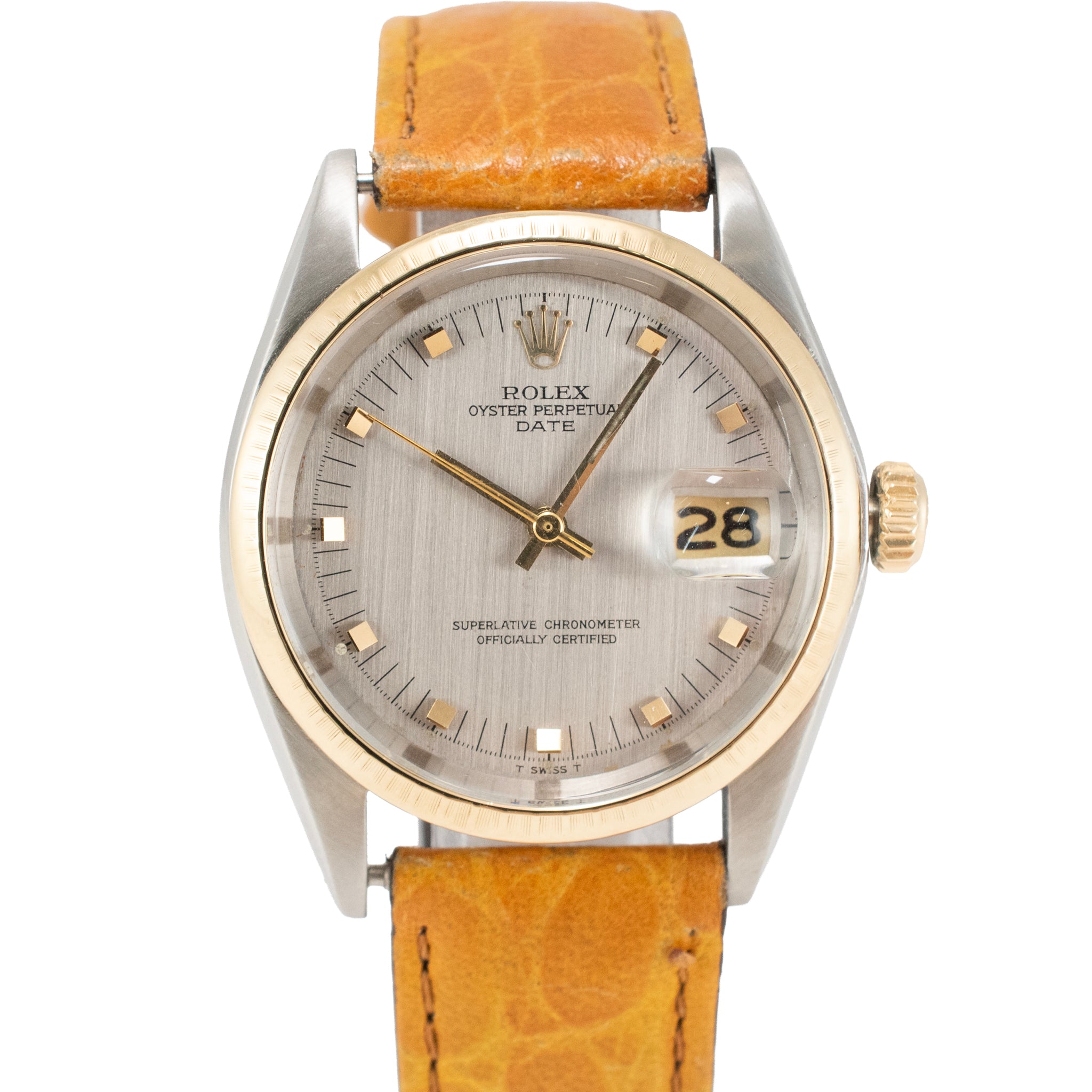 Vintage Rolex Oyster Perpetual Date 34MM 1501 Steel Gold Automatic Watch